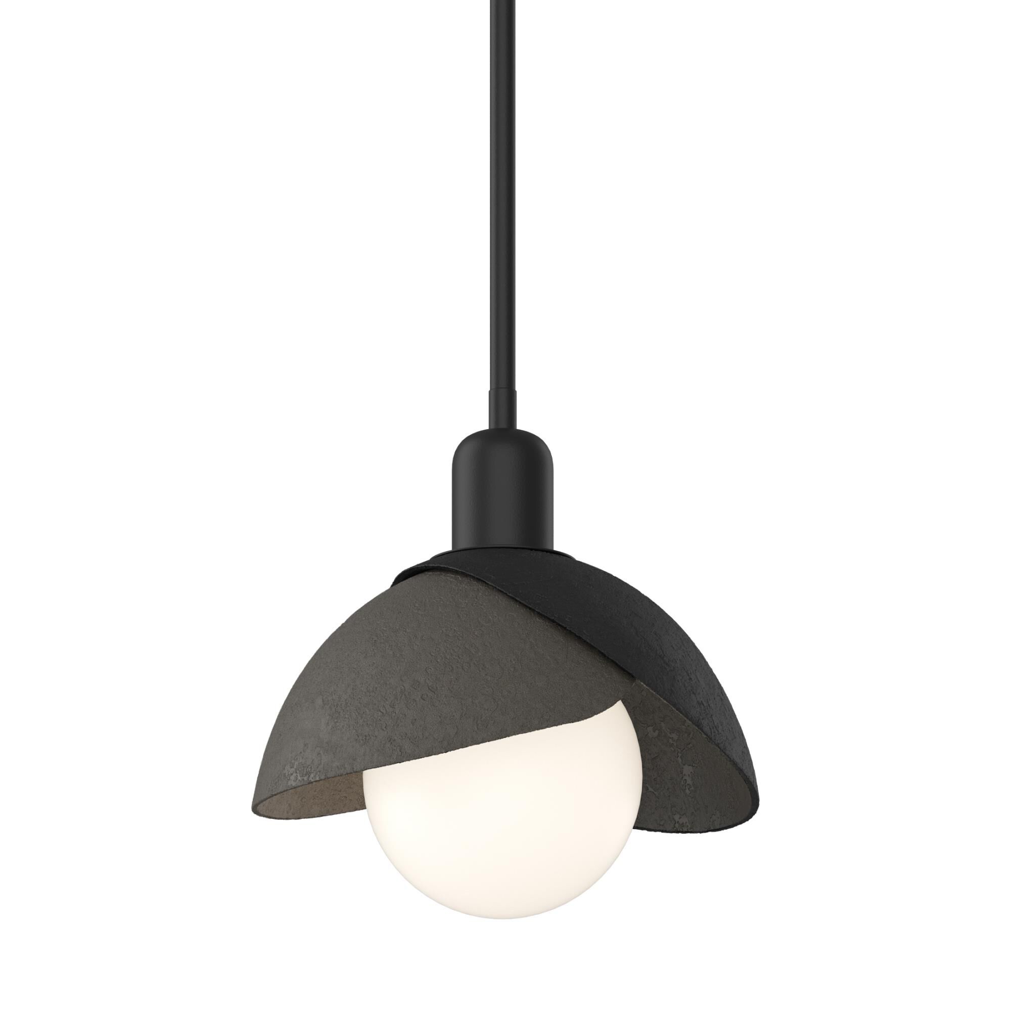 Shown in Black finish and White glass and White Glass shade