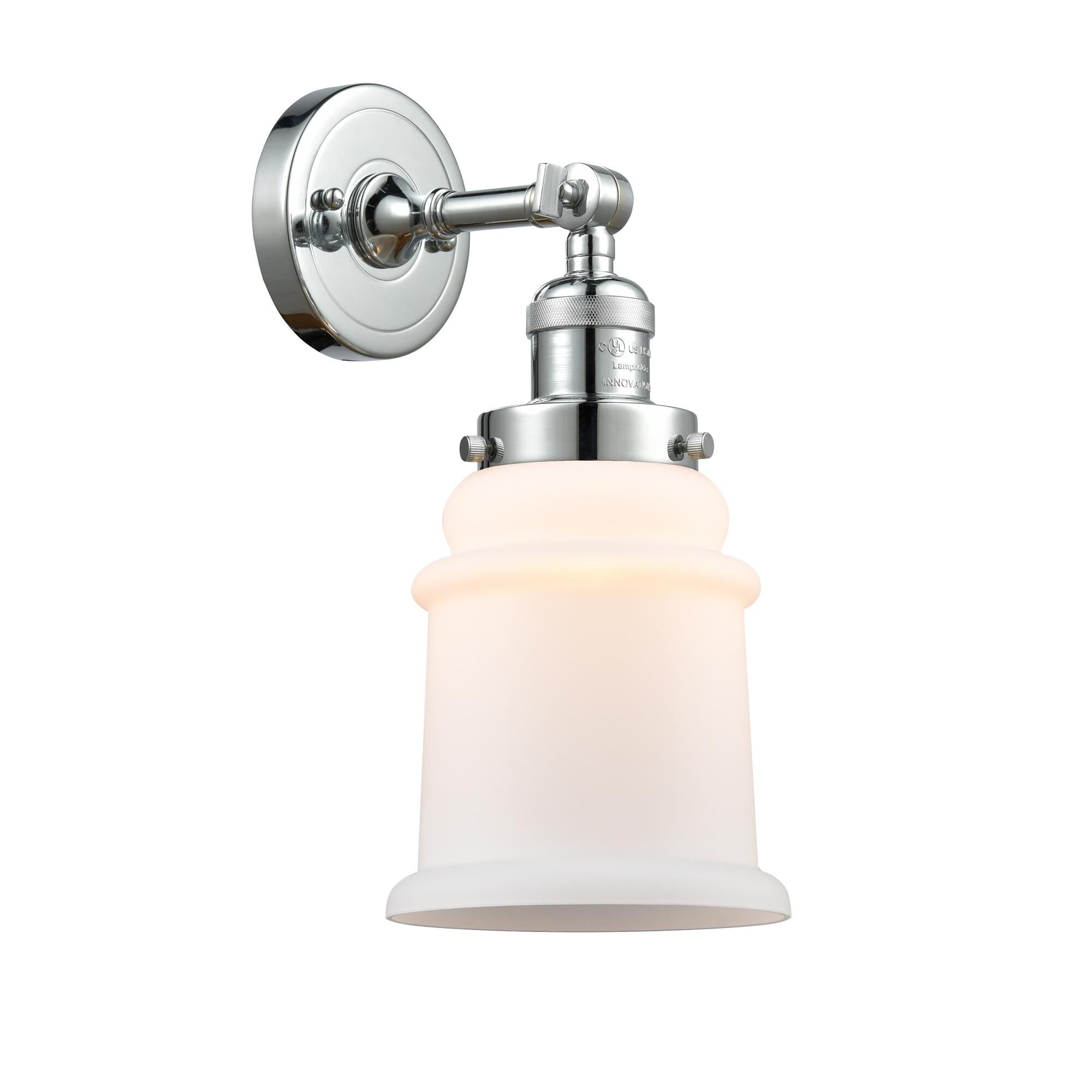 Shown in Polished Chrome finish and Matte White - Bell glass