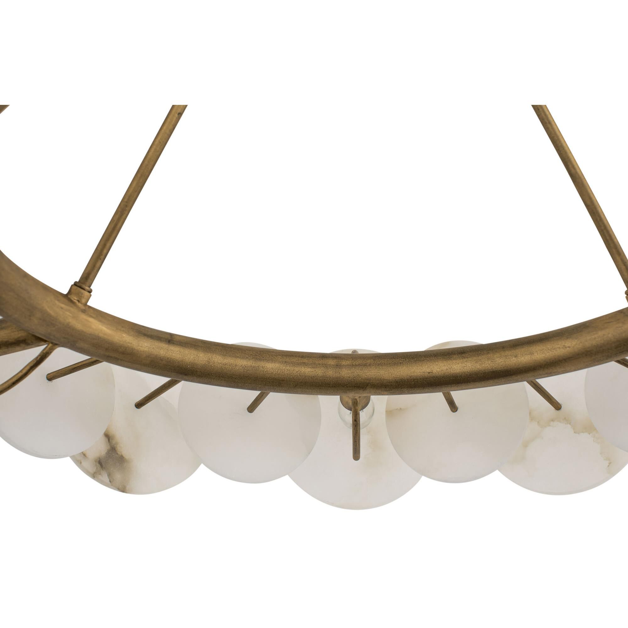 Shown in Havana Gold finish and White Alabaster Stone shade