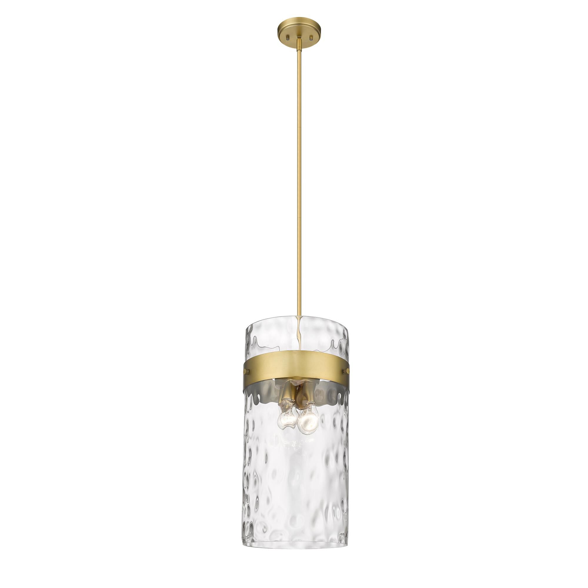 Shown in Rubbed Brass finish and Glass shade