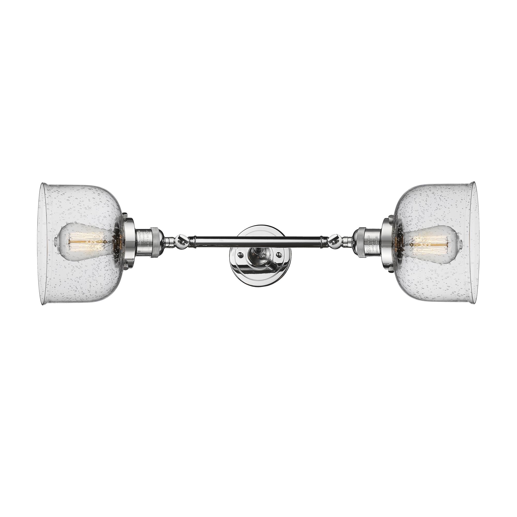 Shown in Polished Chrome finish and Seedy glass