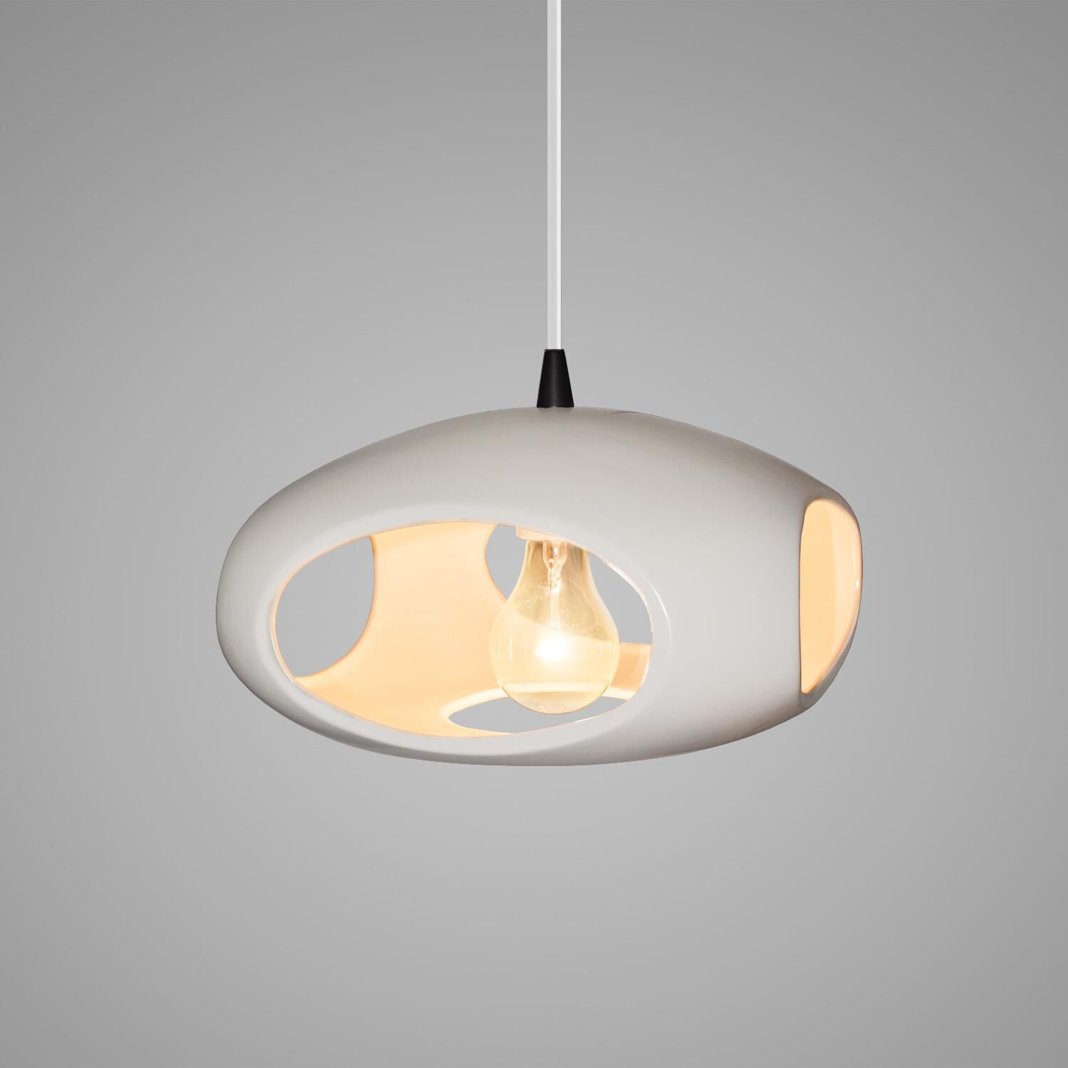 Shown in Matte Black finish and Matte White Ceramic shade