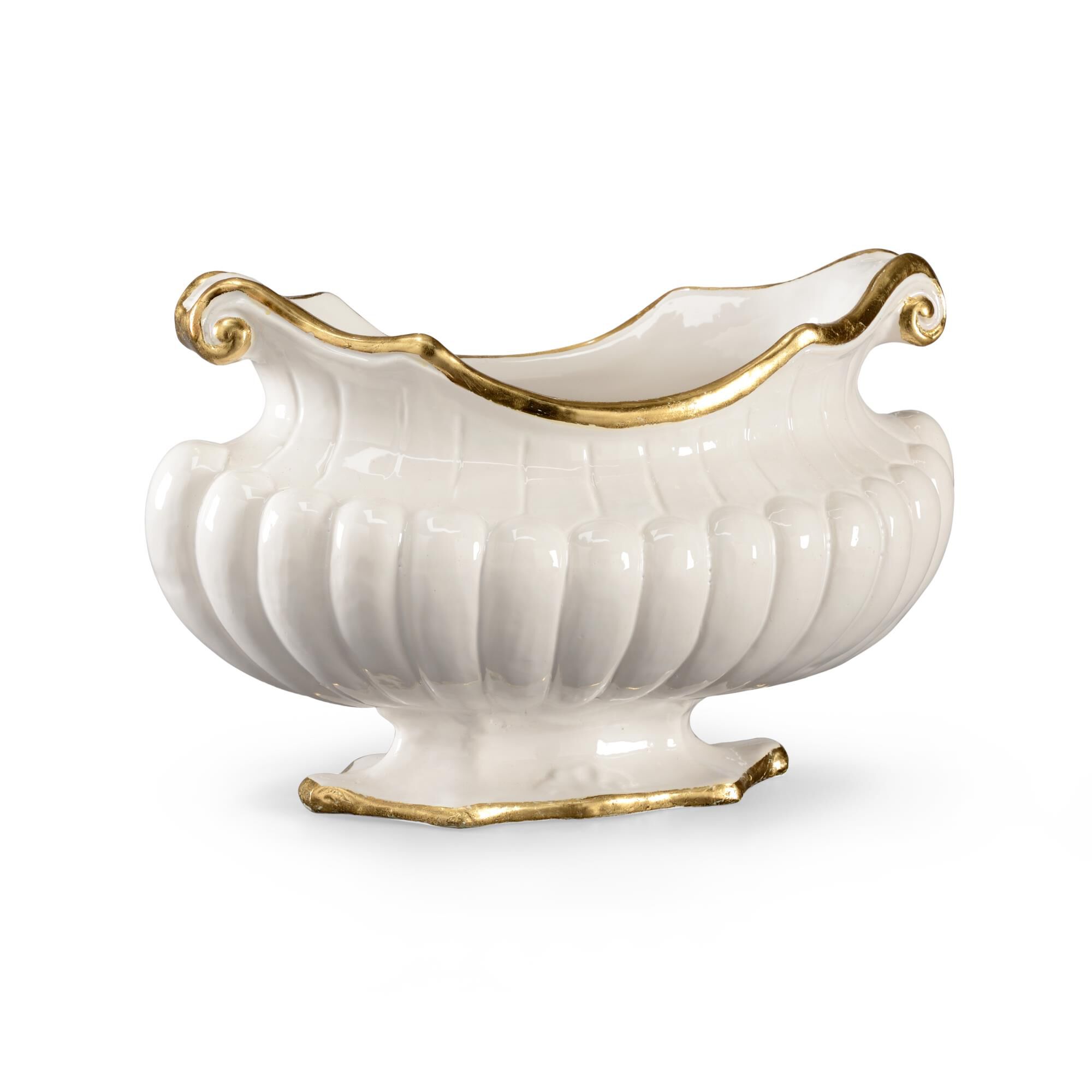 OVAL POT - WHITE Accent Box by Chelsea House