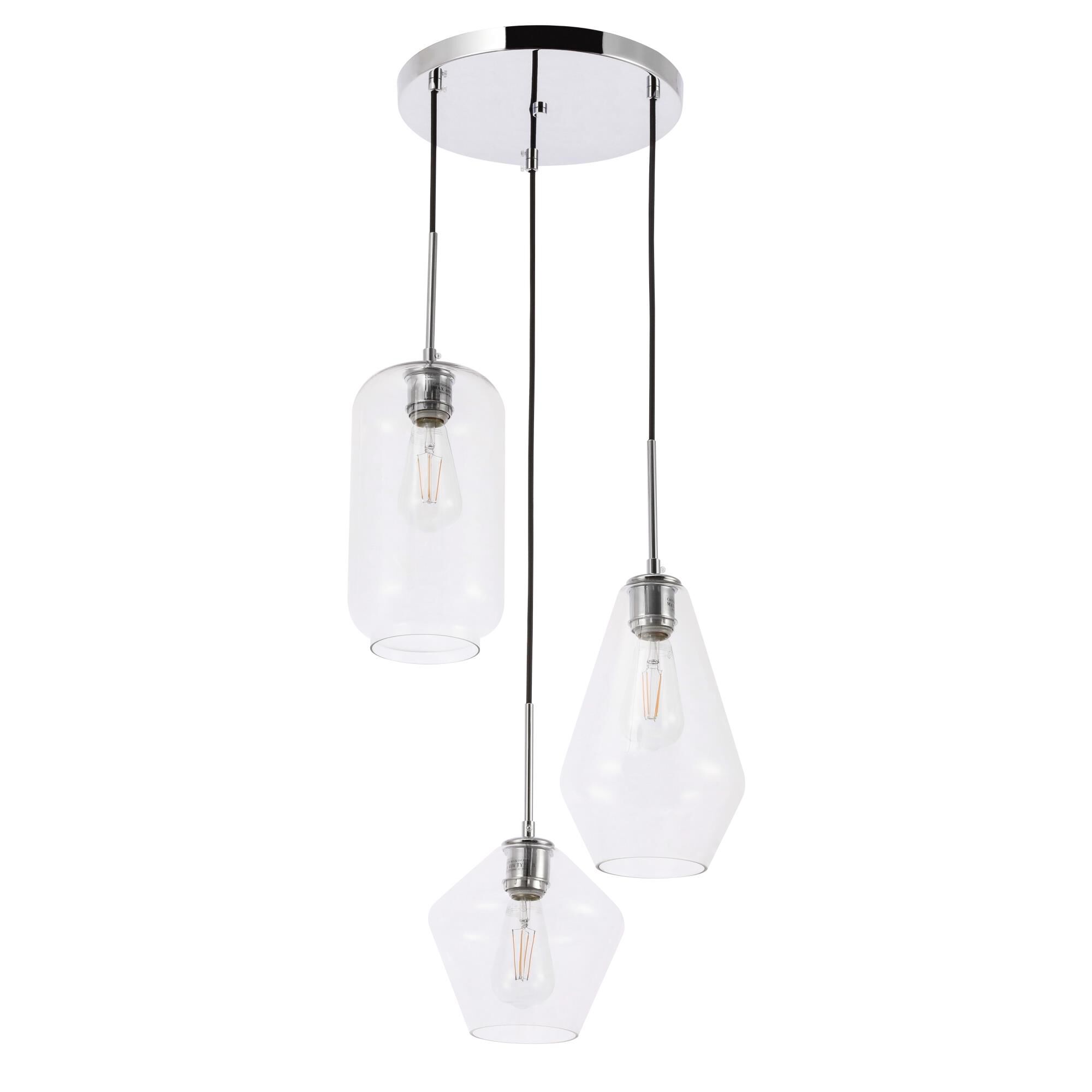 Gene 17 Inch Multi Light Pendant by Elegant Lighting