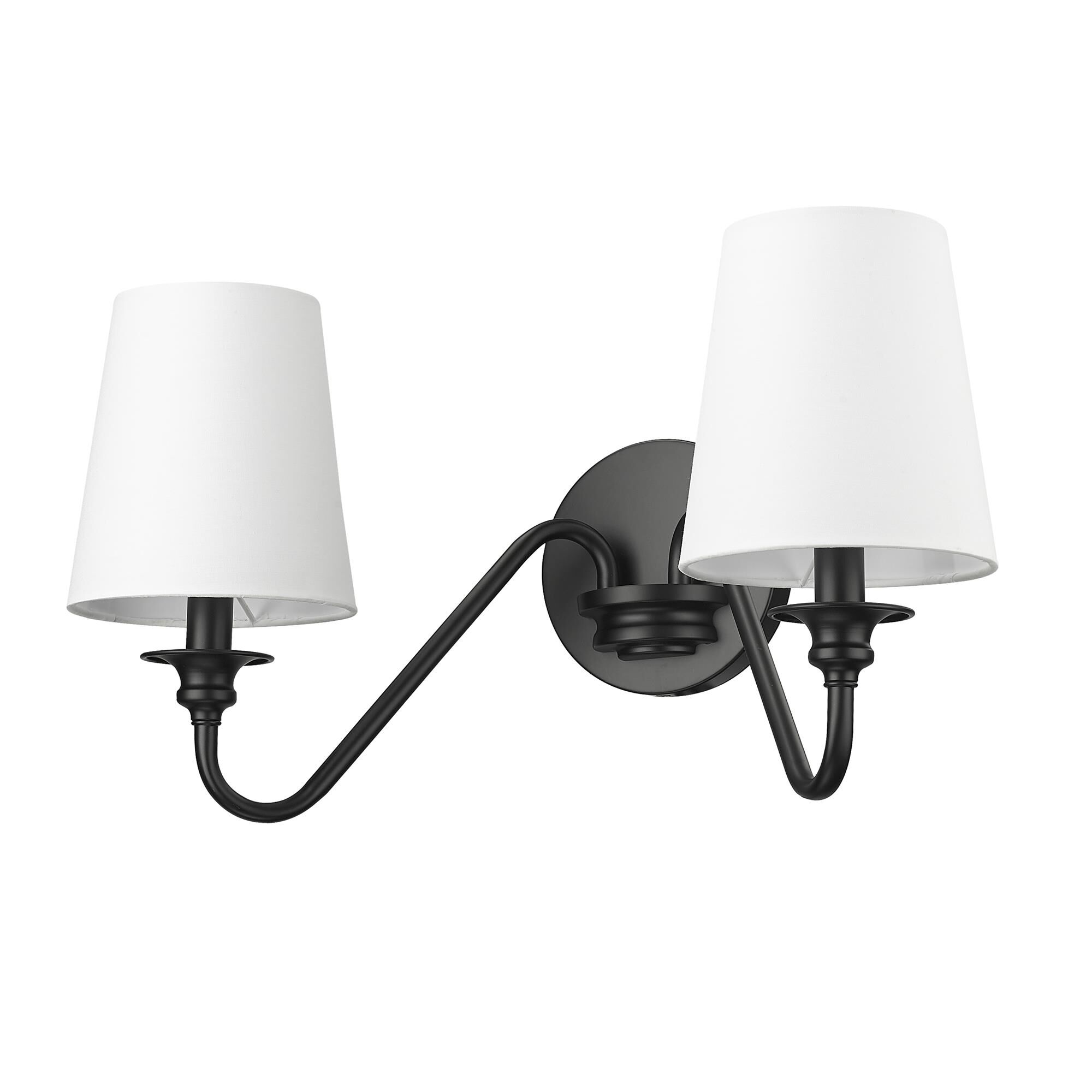 Shown in Matte Black finish and White glass