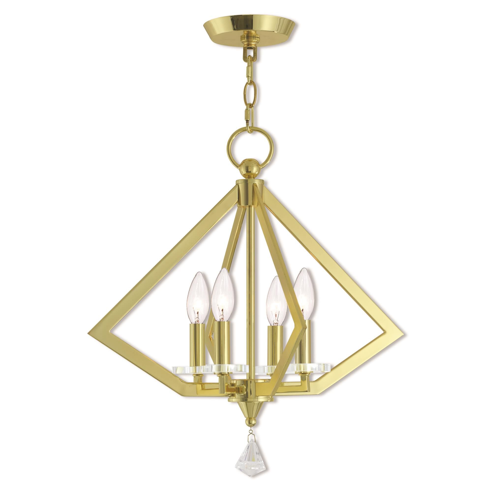 Diamond 18 Inch 4 Light Mini Chandelier by Livex Lighting