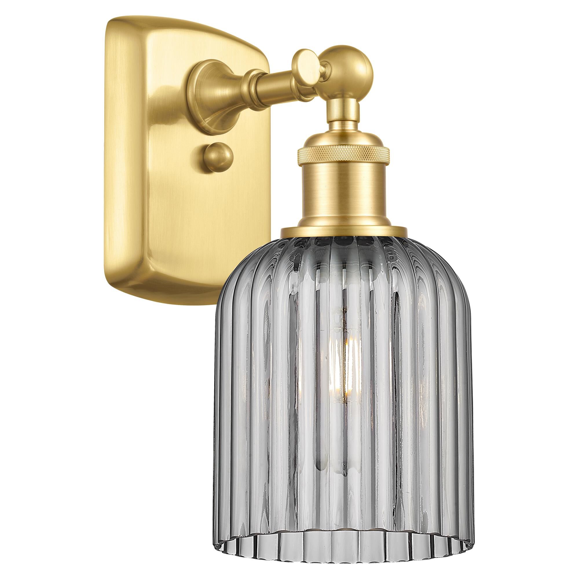 Shown in Satin Gold finish and Light Smoke shade