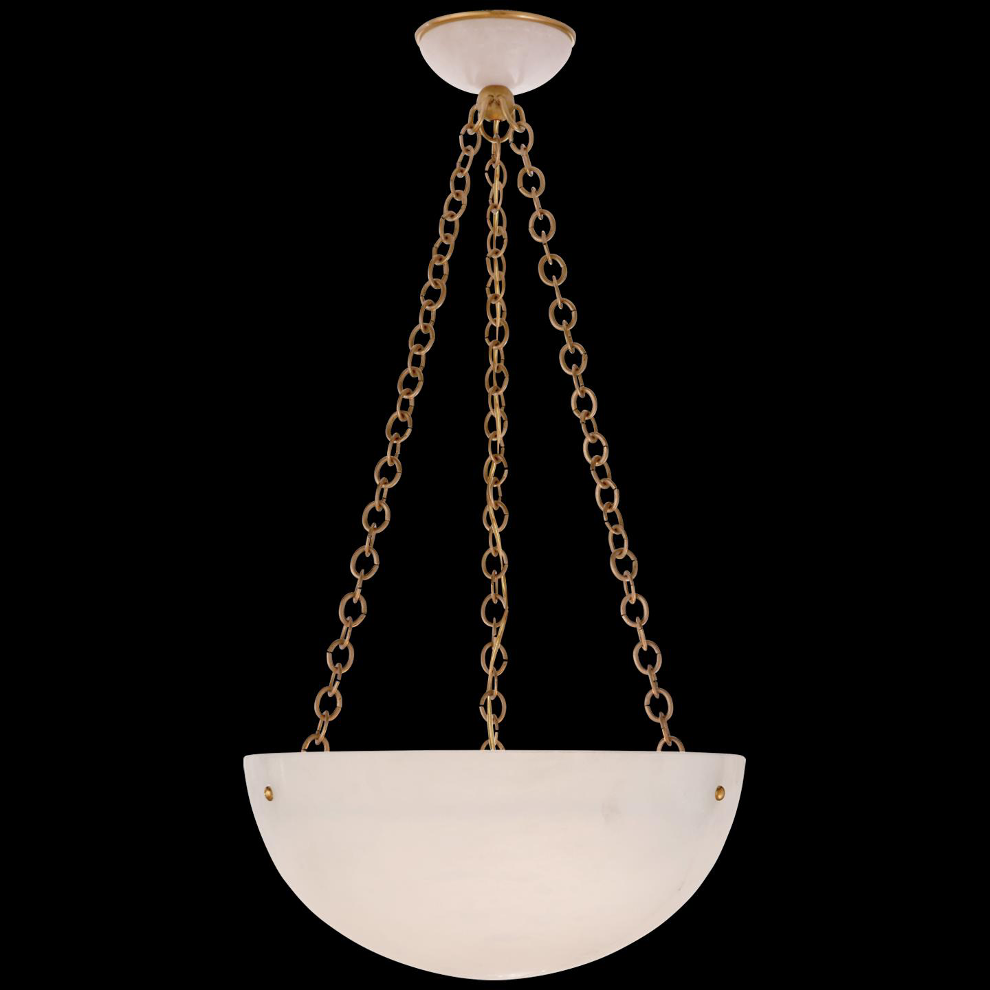 Shown in Hand-Rubbed Antique Brass finish and Alabaster glass