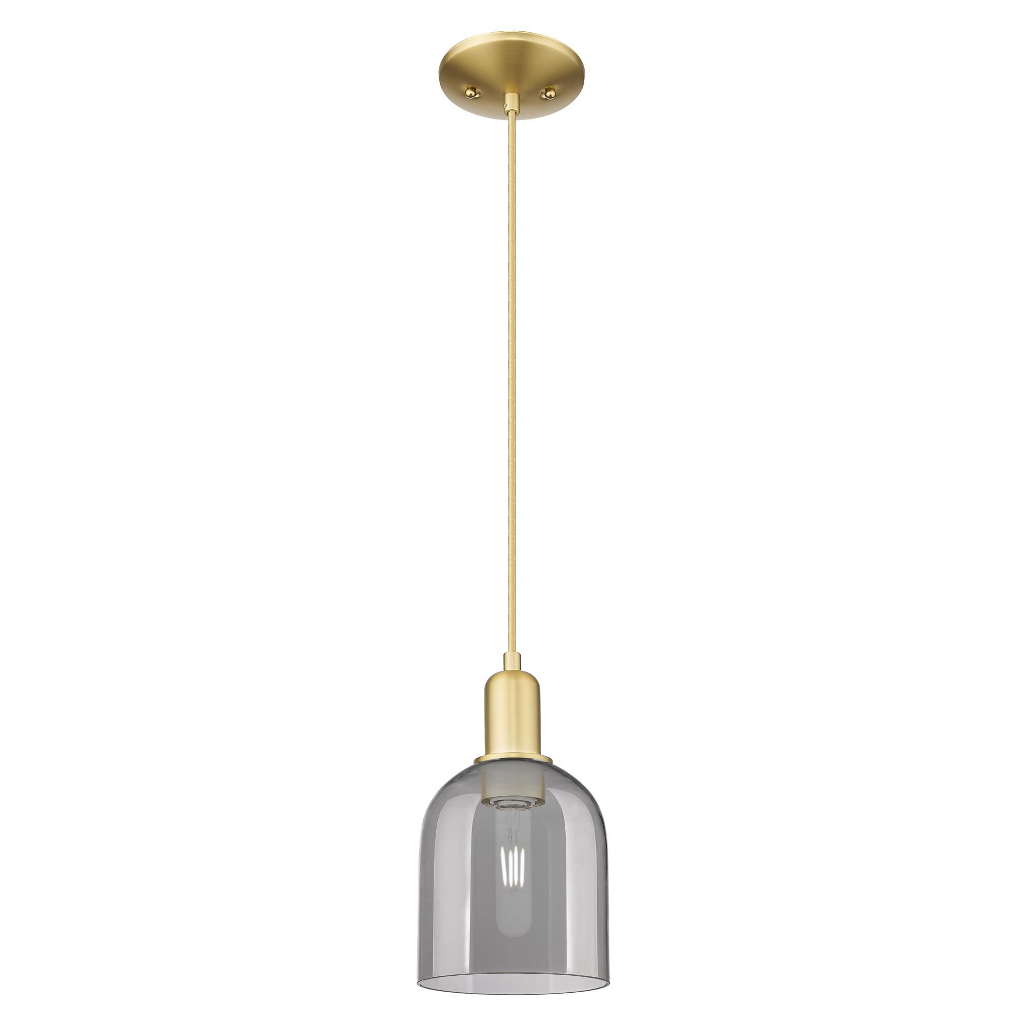Shown in Satin Gold finish and Light Smoke glass