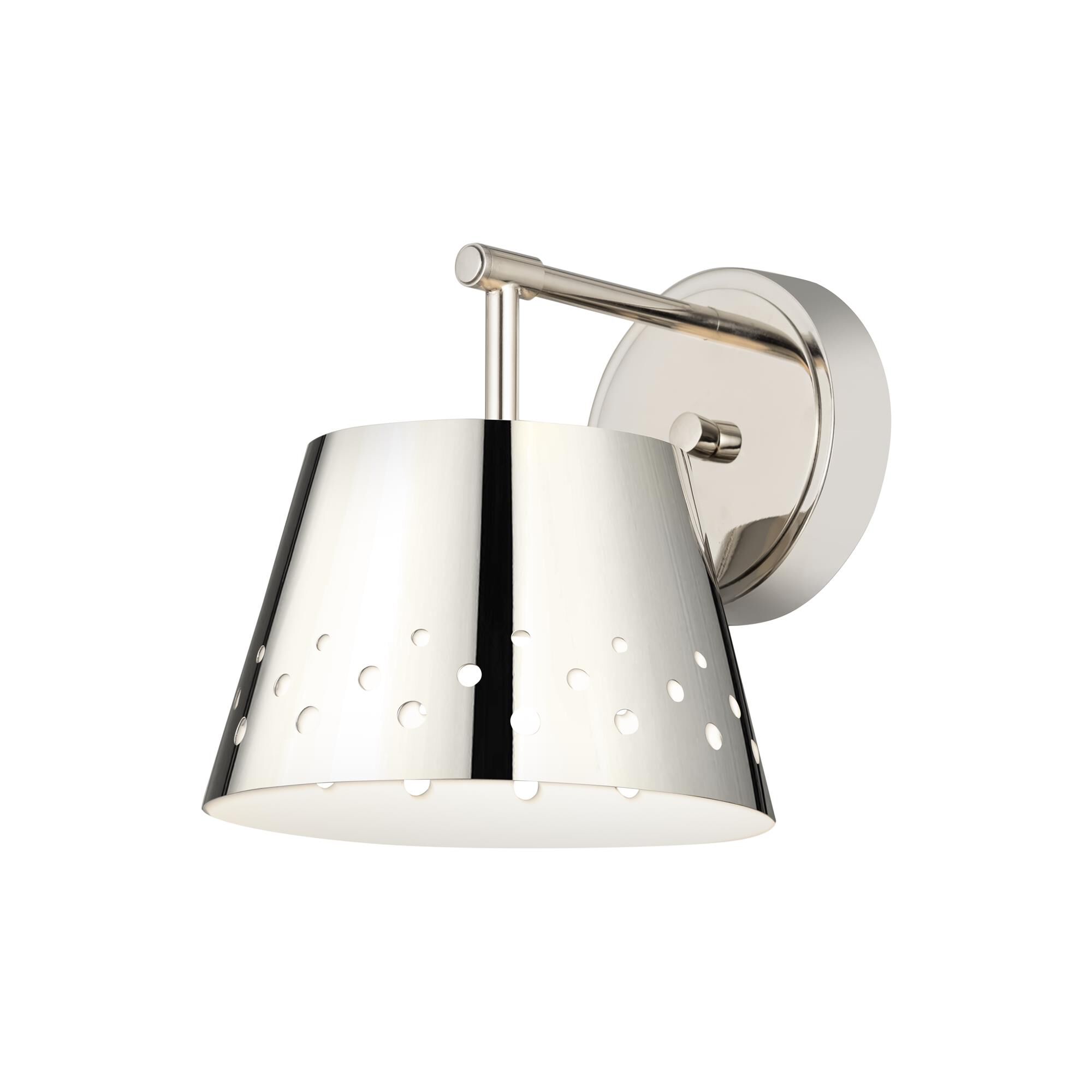 Shown in Polished Nickel finish and Iron glass and Iron shade