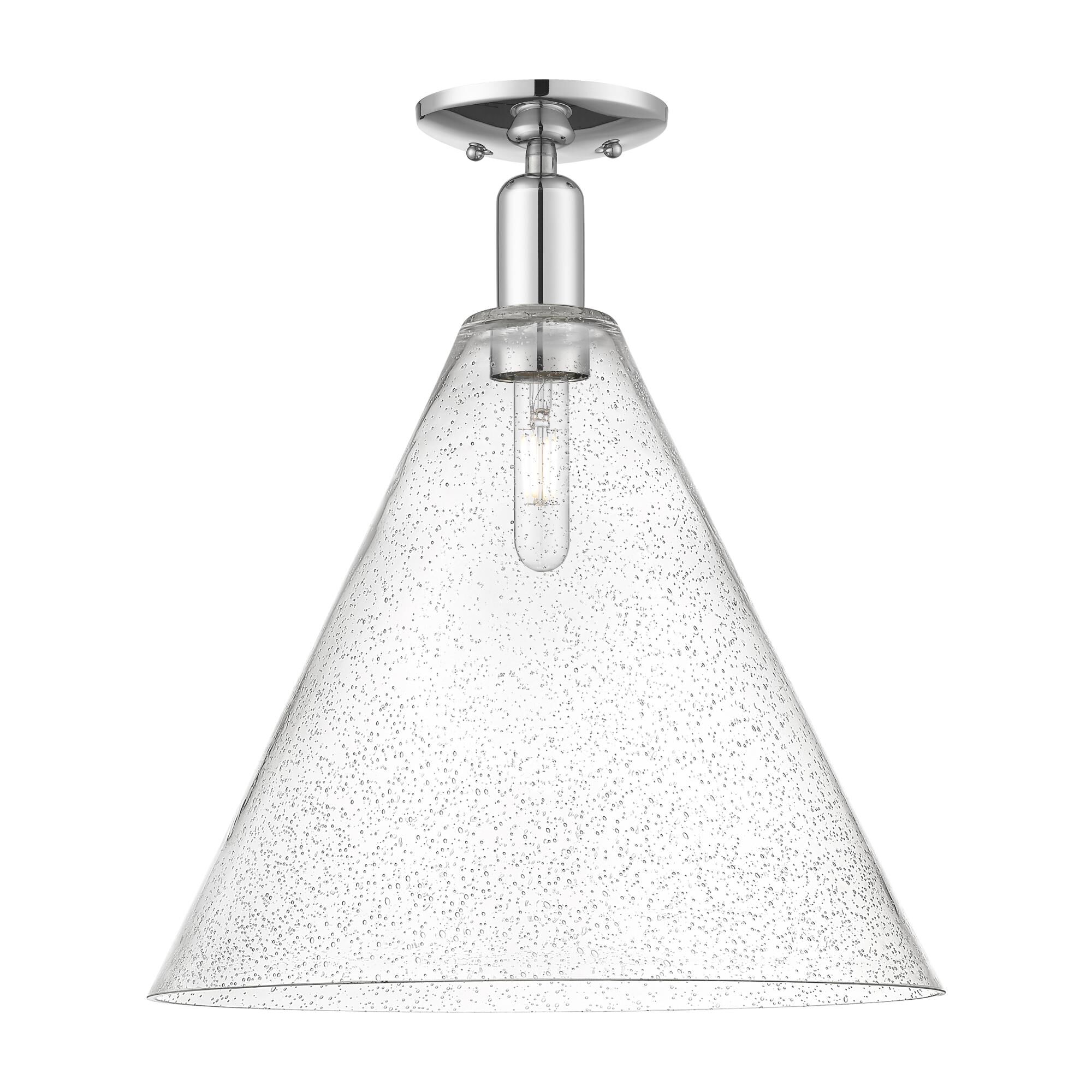 Shown in Polished Chrome finish and Seedy glass