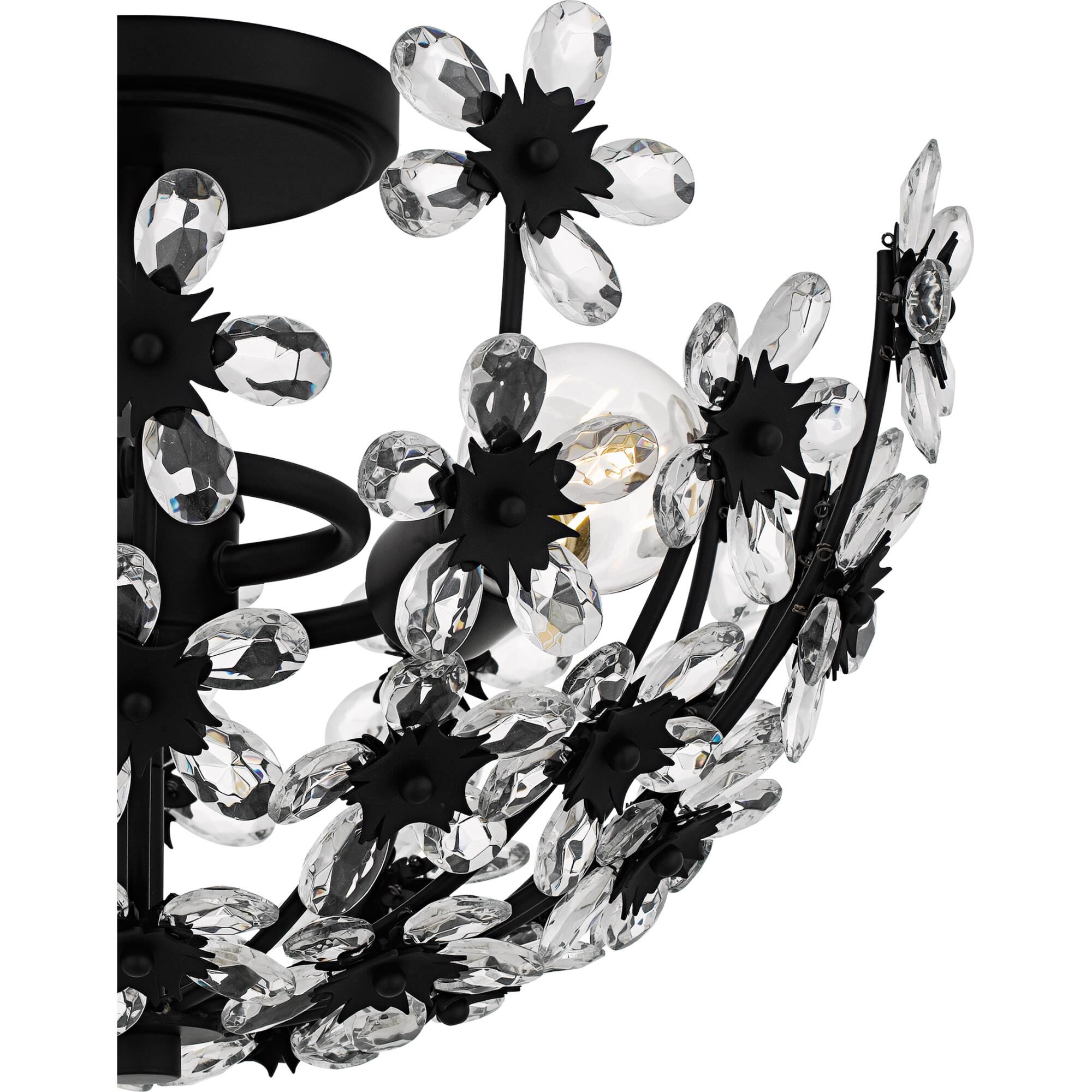 Shown in Matte Black finish and Clear Crystal Glass shade