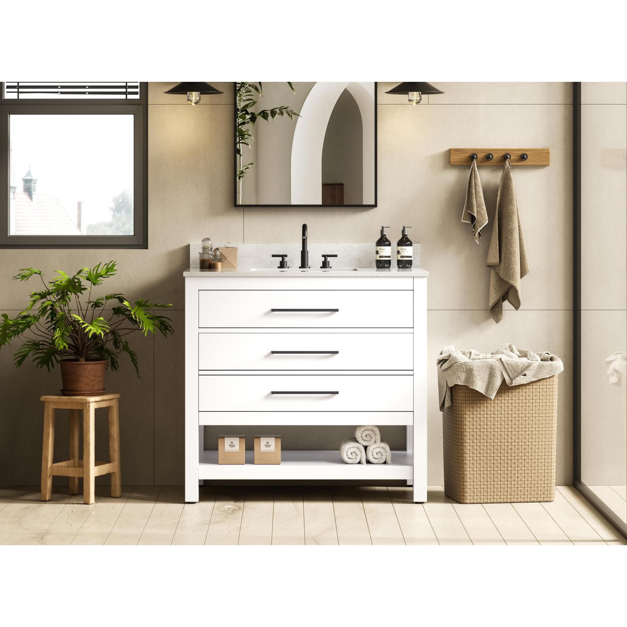 Shown in White finish