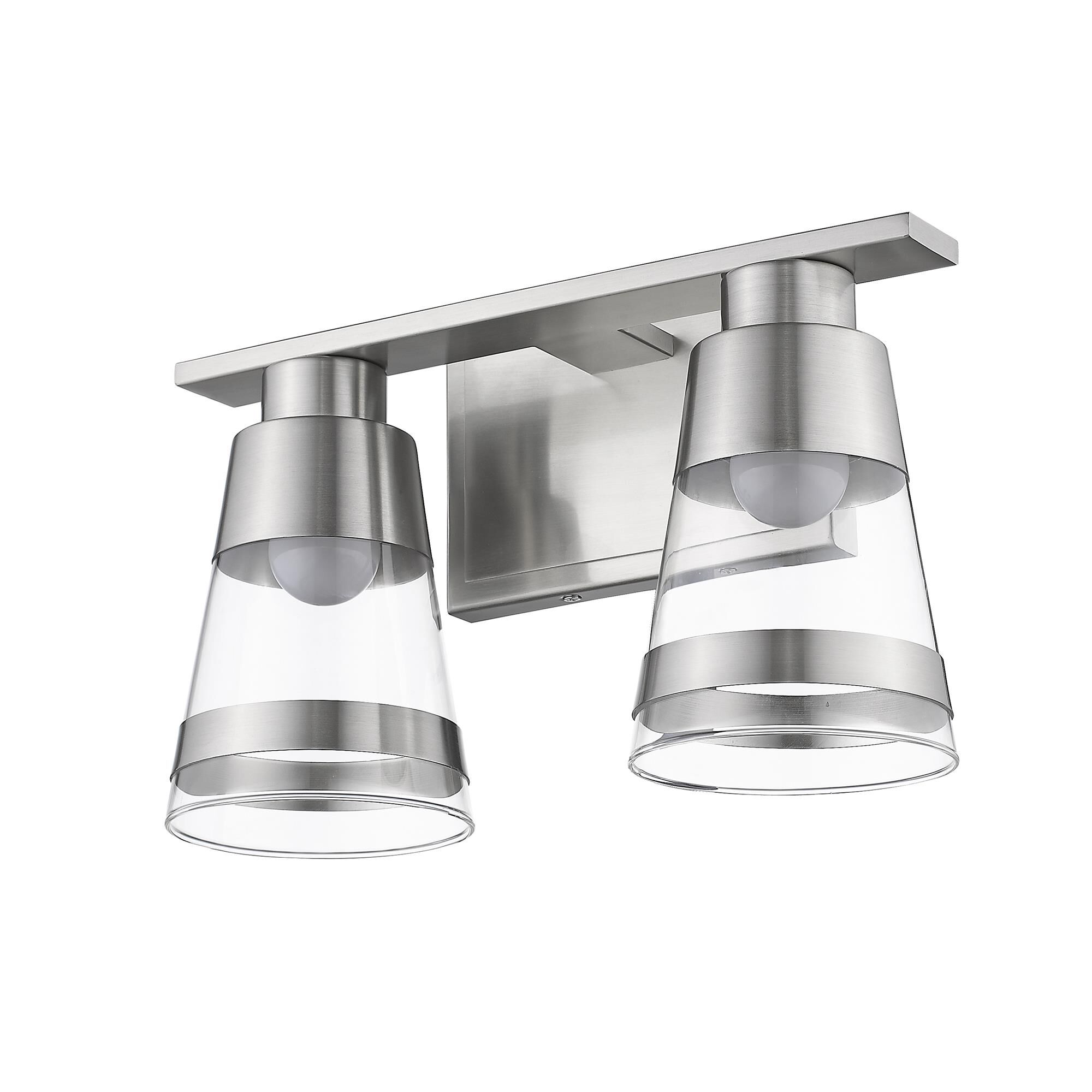 Shown in Brushed Nickel finish and Glass shade