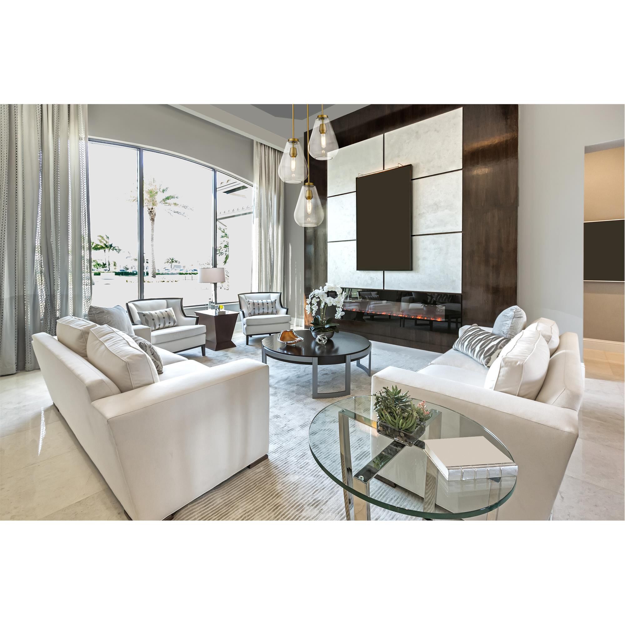 Shown in Olde Brass finish and Glass shade