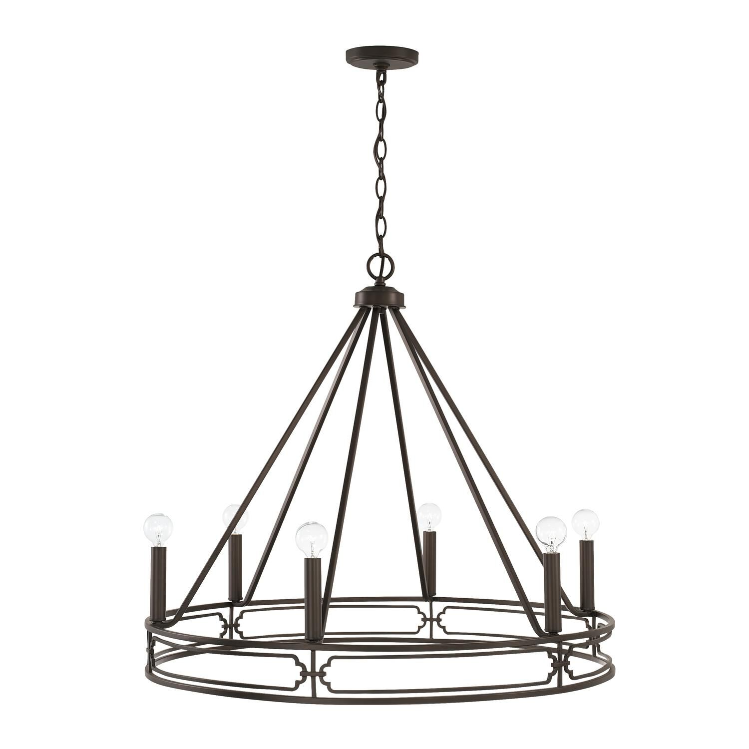 Merrick 31 Inch 6 Light Chandelier Capitol Lighting