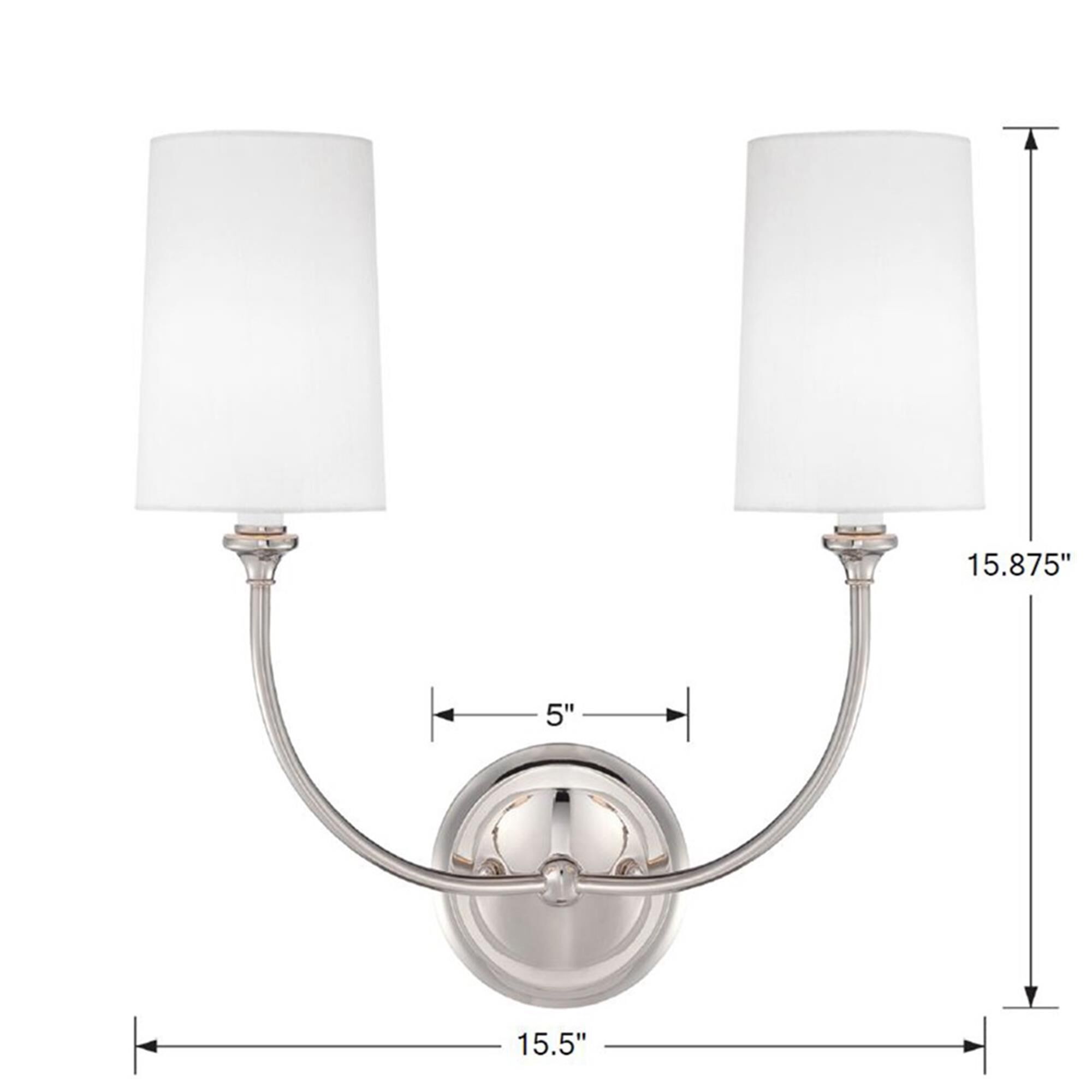 Shown in Polished Nickel finish and Silk glass and White shade