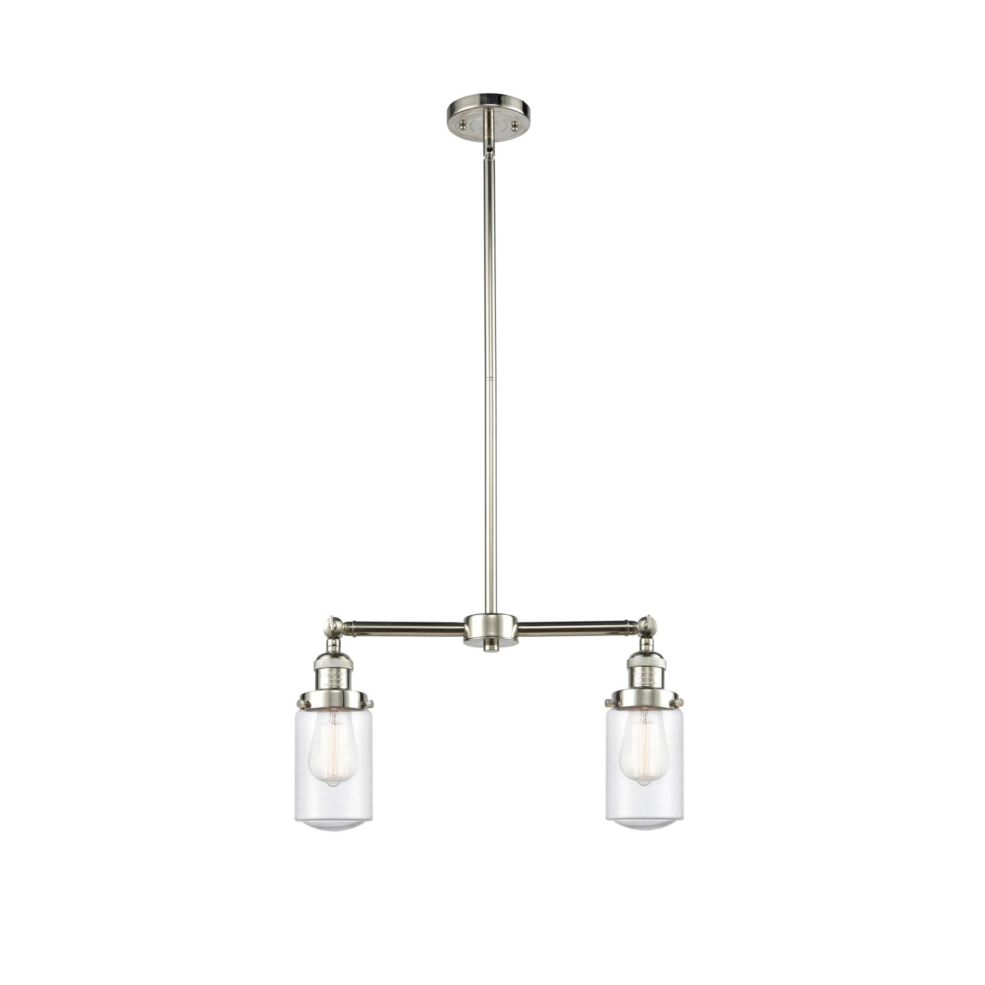 Shown in Polished Nickel finish and Schoolhouse glass and Glass shade
