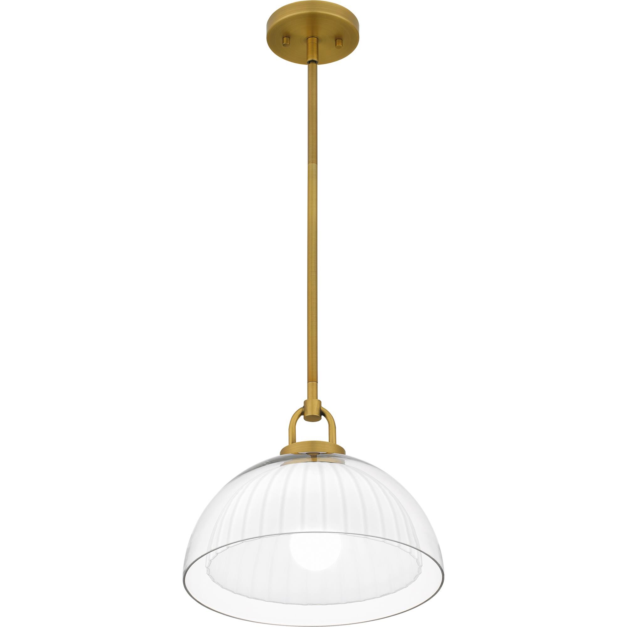 Shown in Brushed Gold finish and Clear Glass , Opal Etched Glass shade