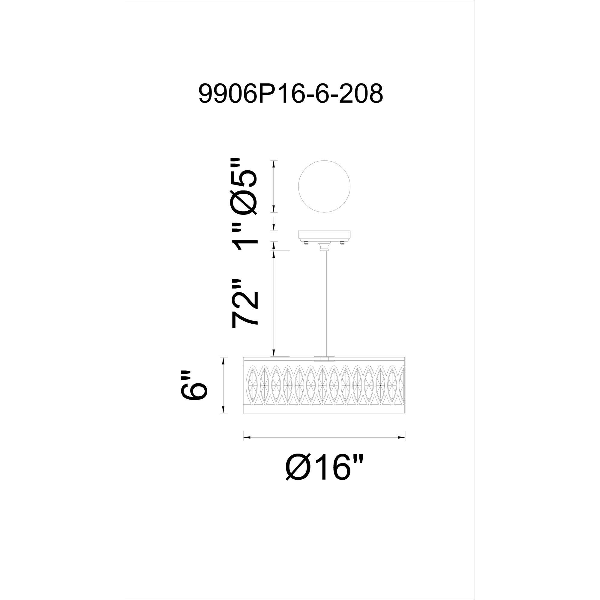 Nova 16 Inch 6 Light Mini Chandelier by CWI Lighting