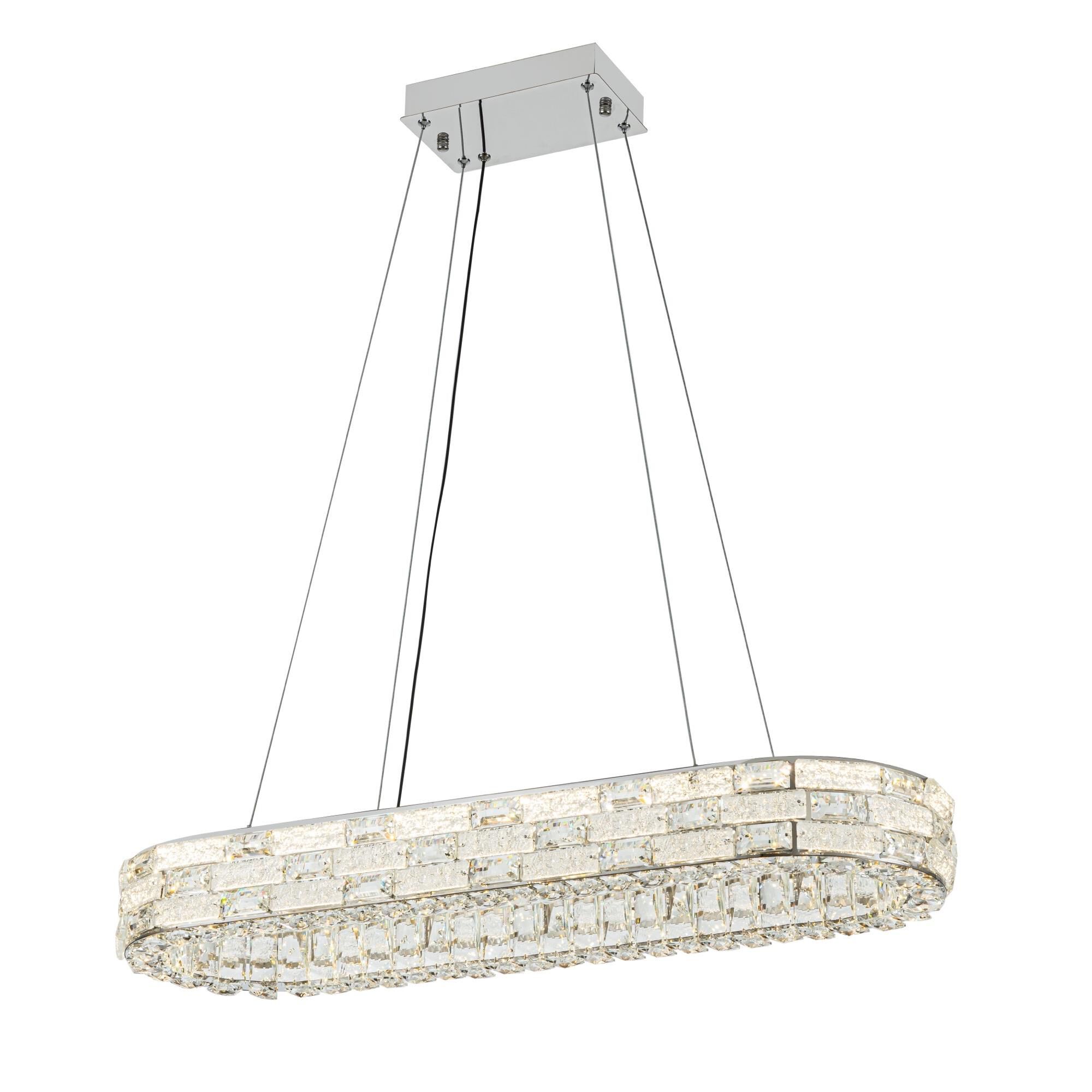 Shown in Chrome finish and Crystal glass