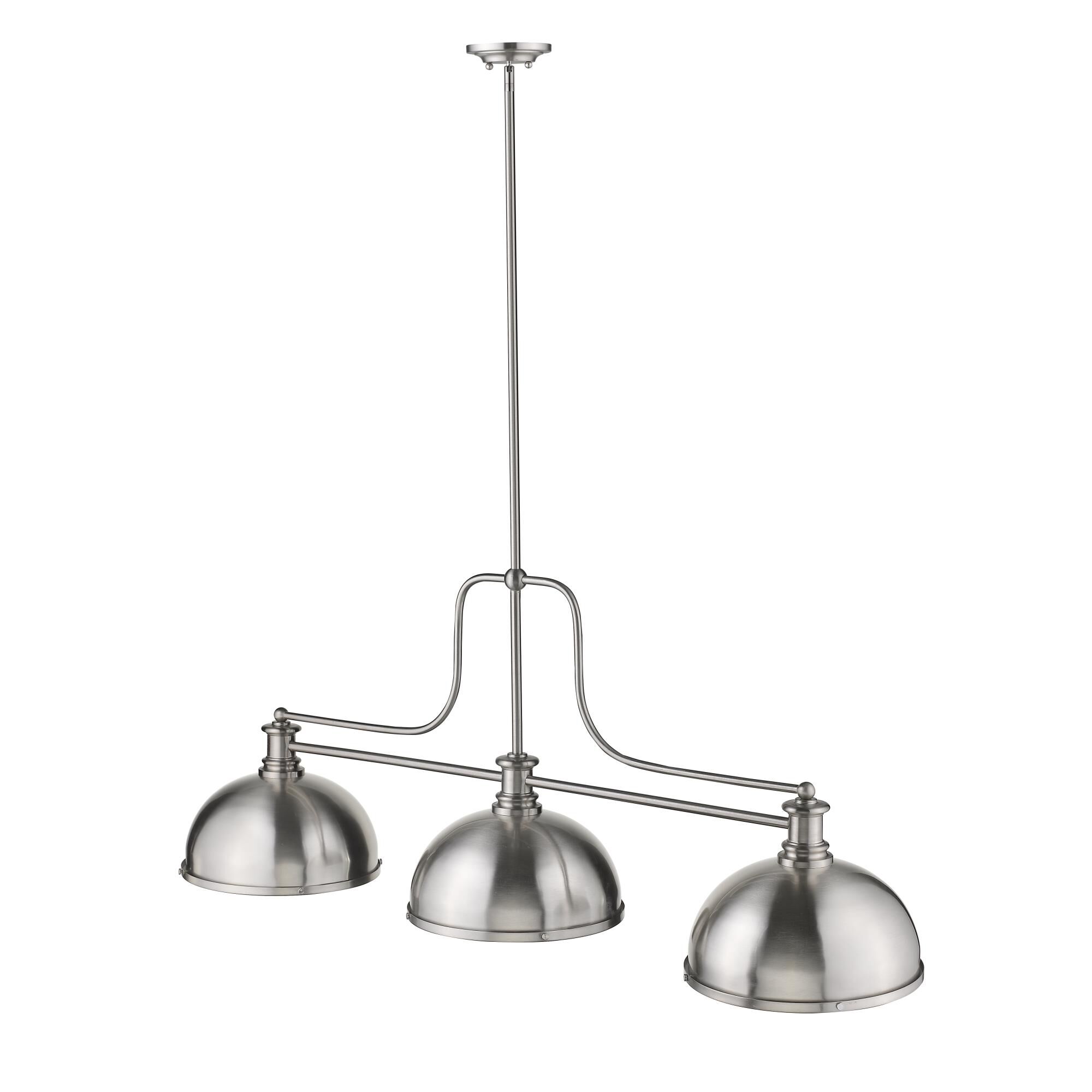 Shown in Brushed Nickel finish and Metal + glass and Metal + Glass shade