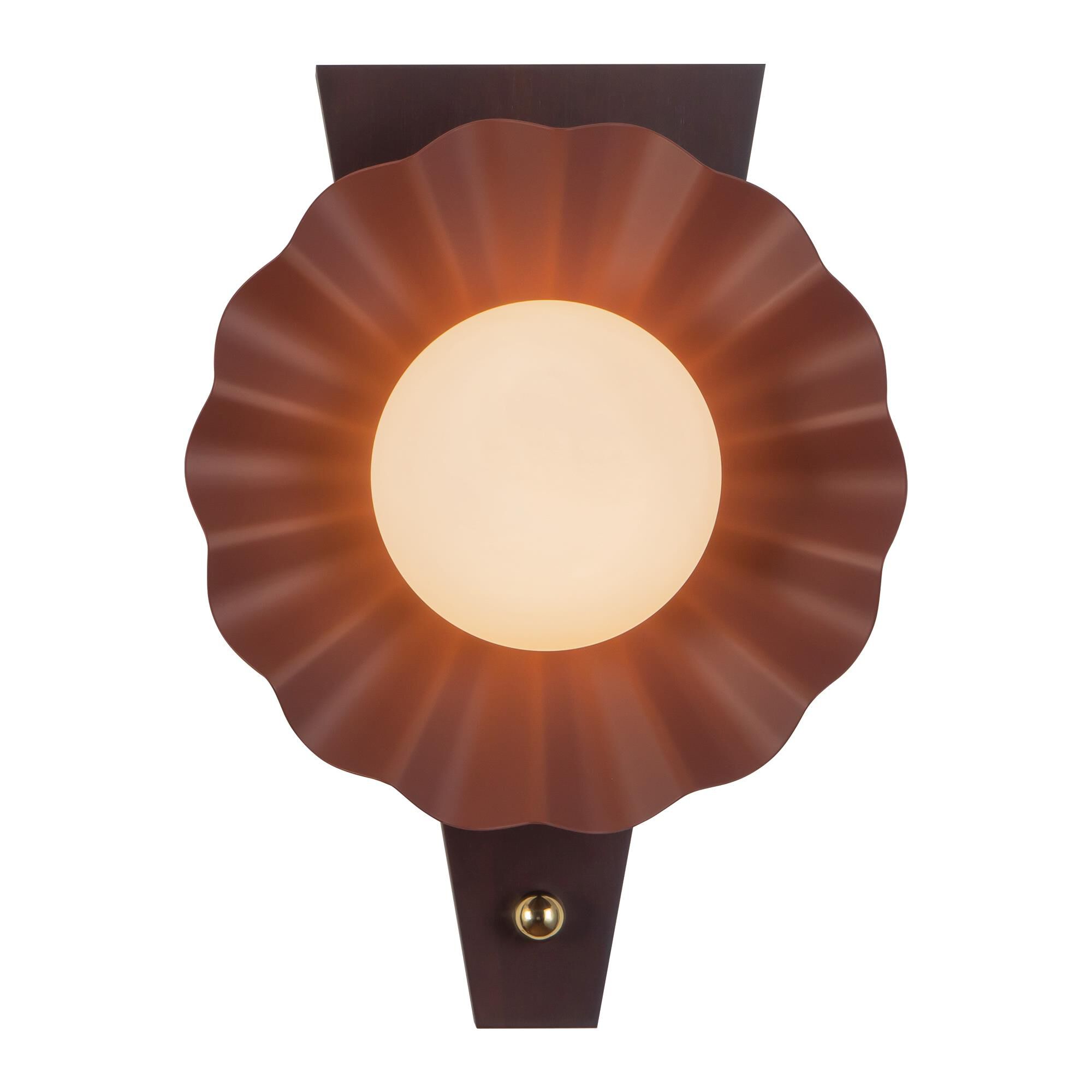 Shown in Burgundy finish and Matte Opal glass