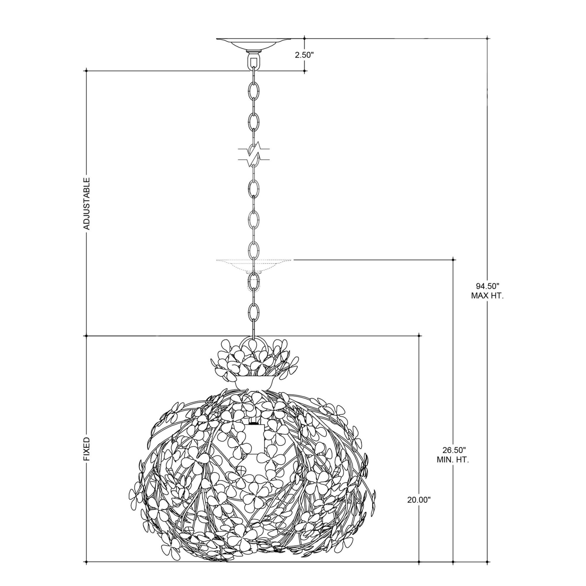 Currey and Company Cloverfield 23 Inch Large Pendant