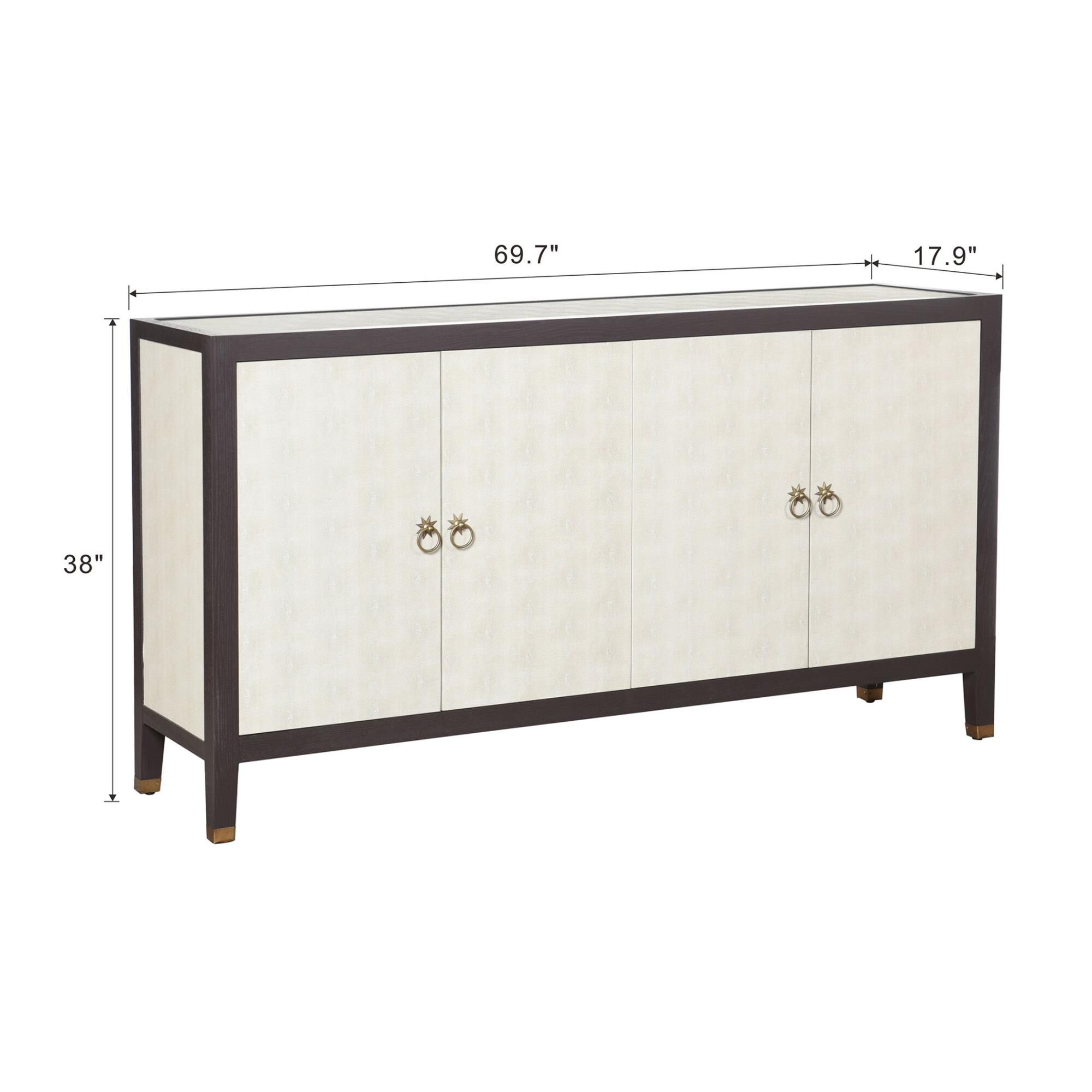 Shown in Ivory, Gray Shagreen, Espresso Brown, Antique Brass finish