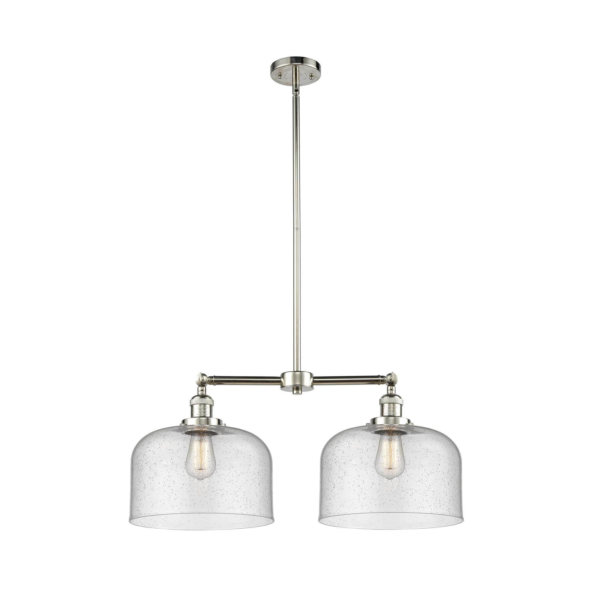 Shown in Polished Nickel finish and Seedy glass