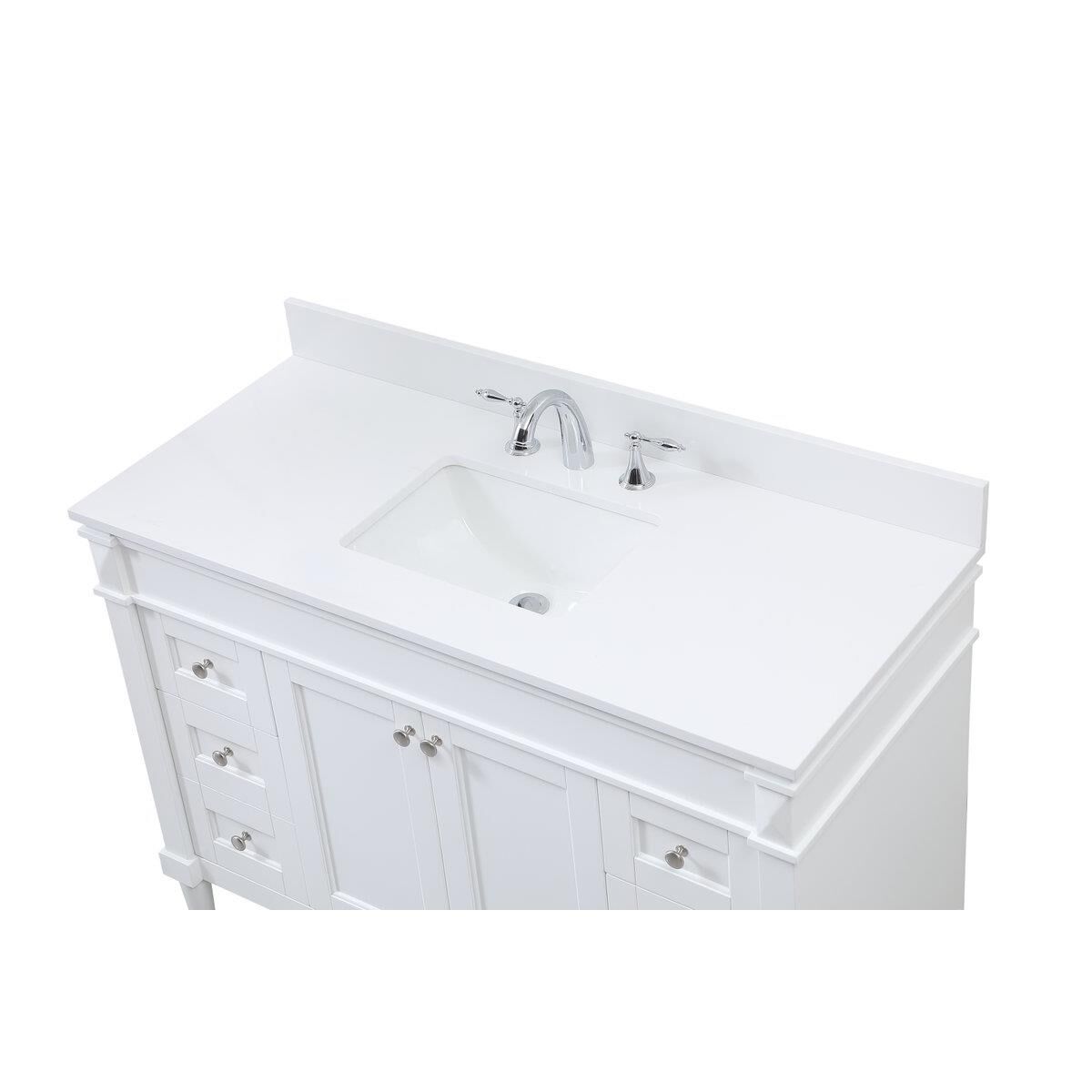 Shown in White finish and Backsplash accent