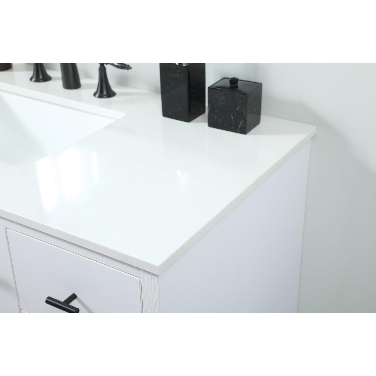 Shown in White finish and No Backsplash accent