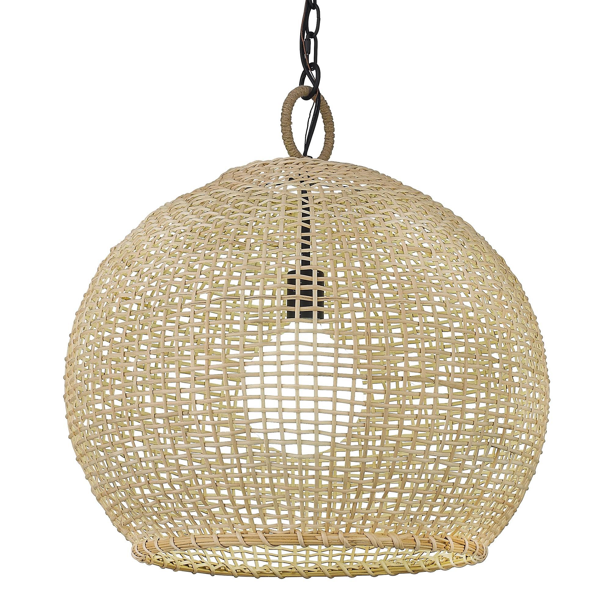 Reed 19 Inch Cage Pendant by Golden Lighting