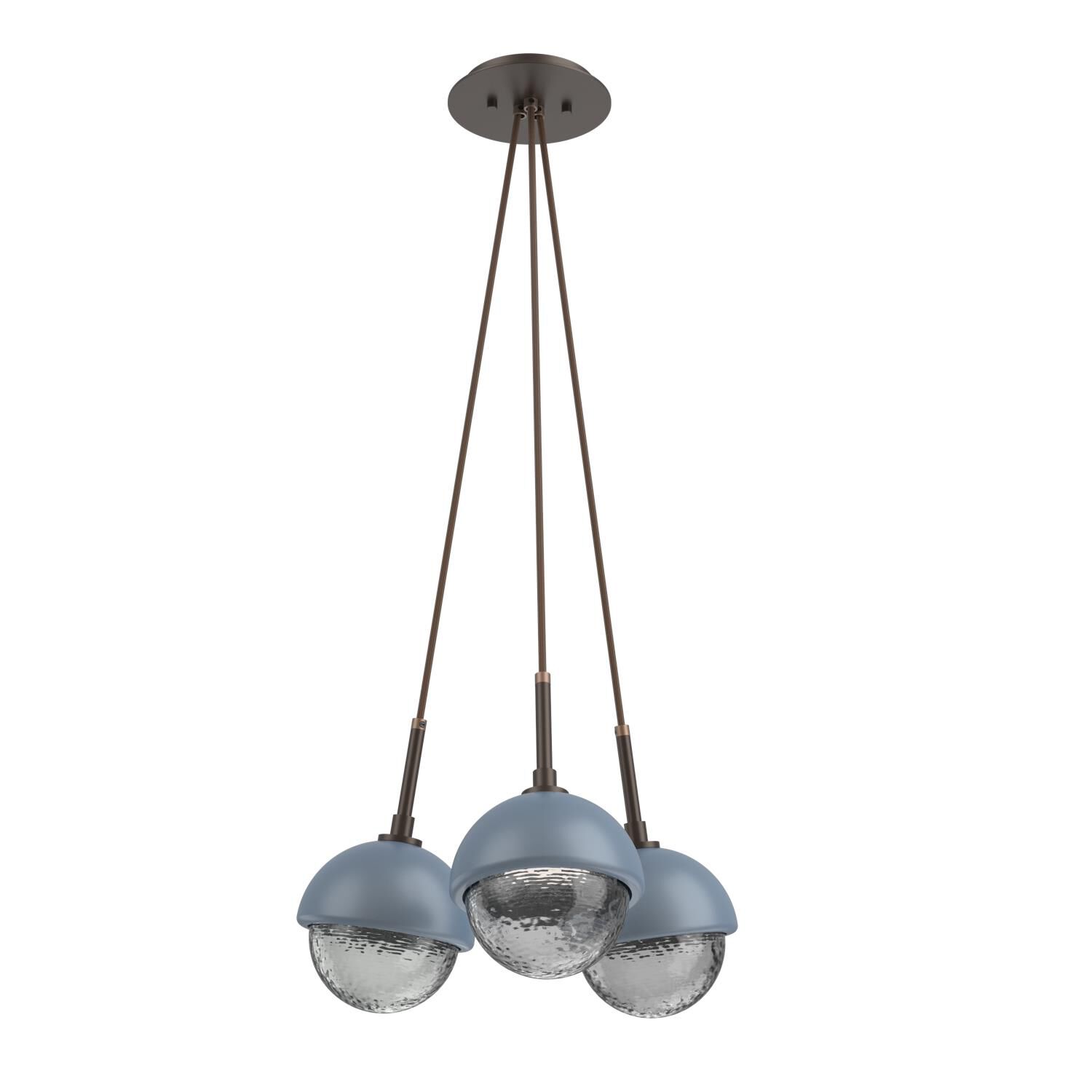 Shown in Flat Bronze finish and Smoke glass and Poppy Blue accent