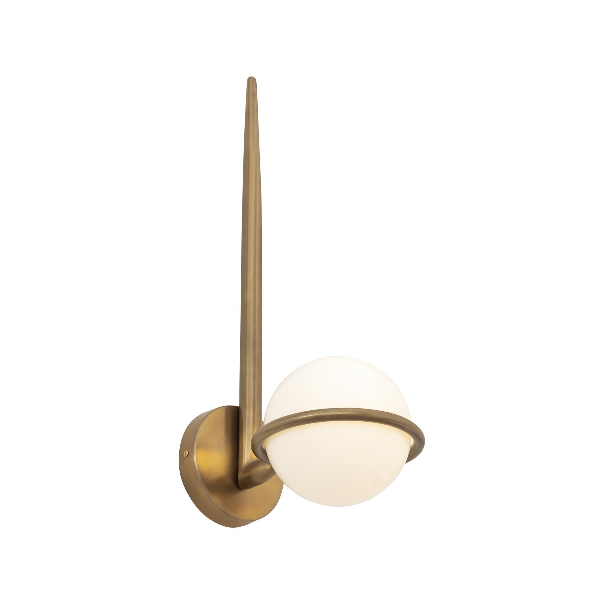 Shown in Legacy Brass finish and Opal glass