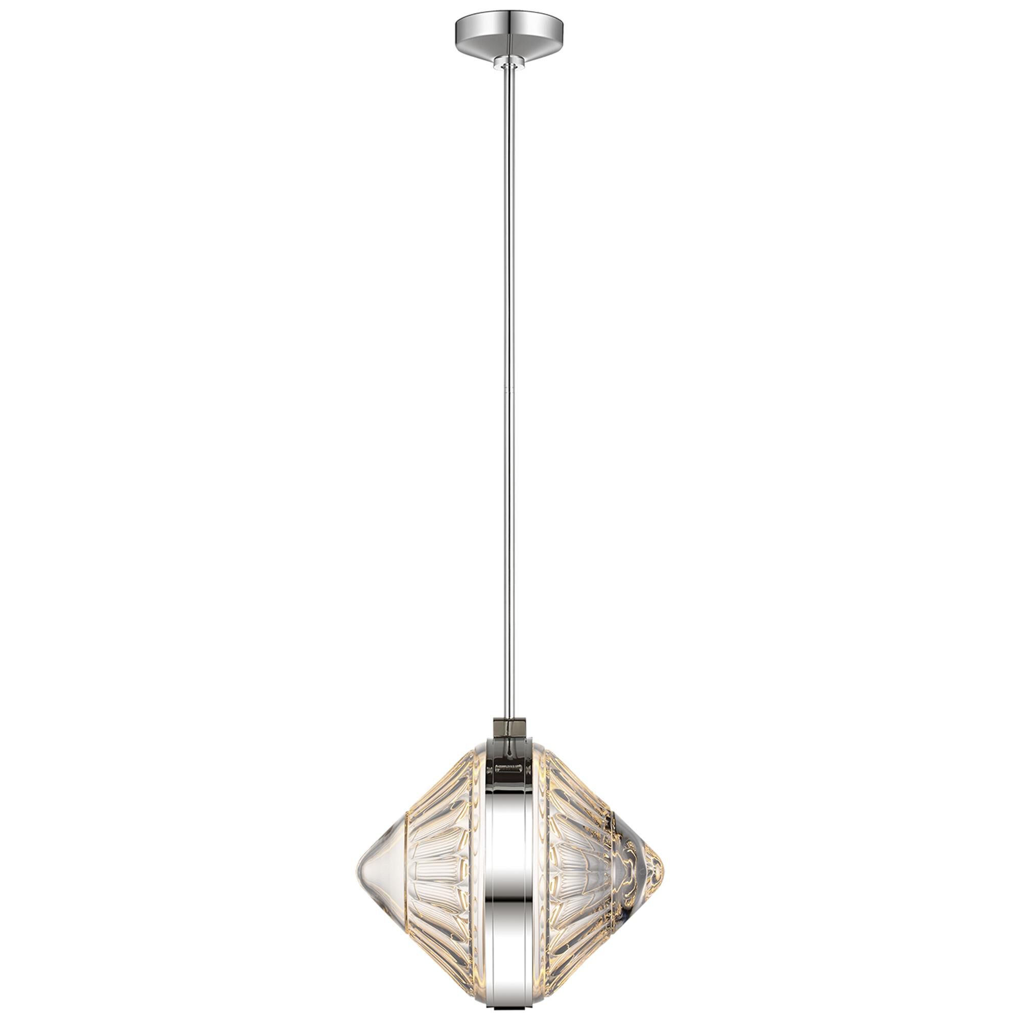 Shown in Polished Nickel finish and Clear crystal