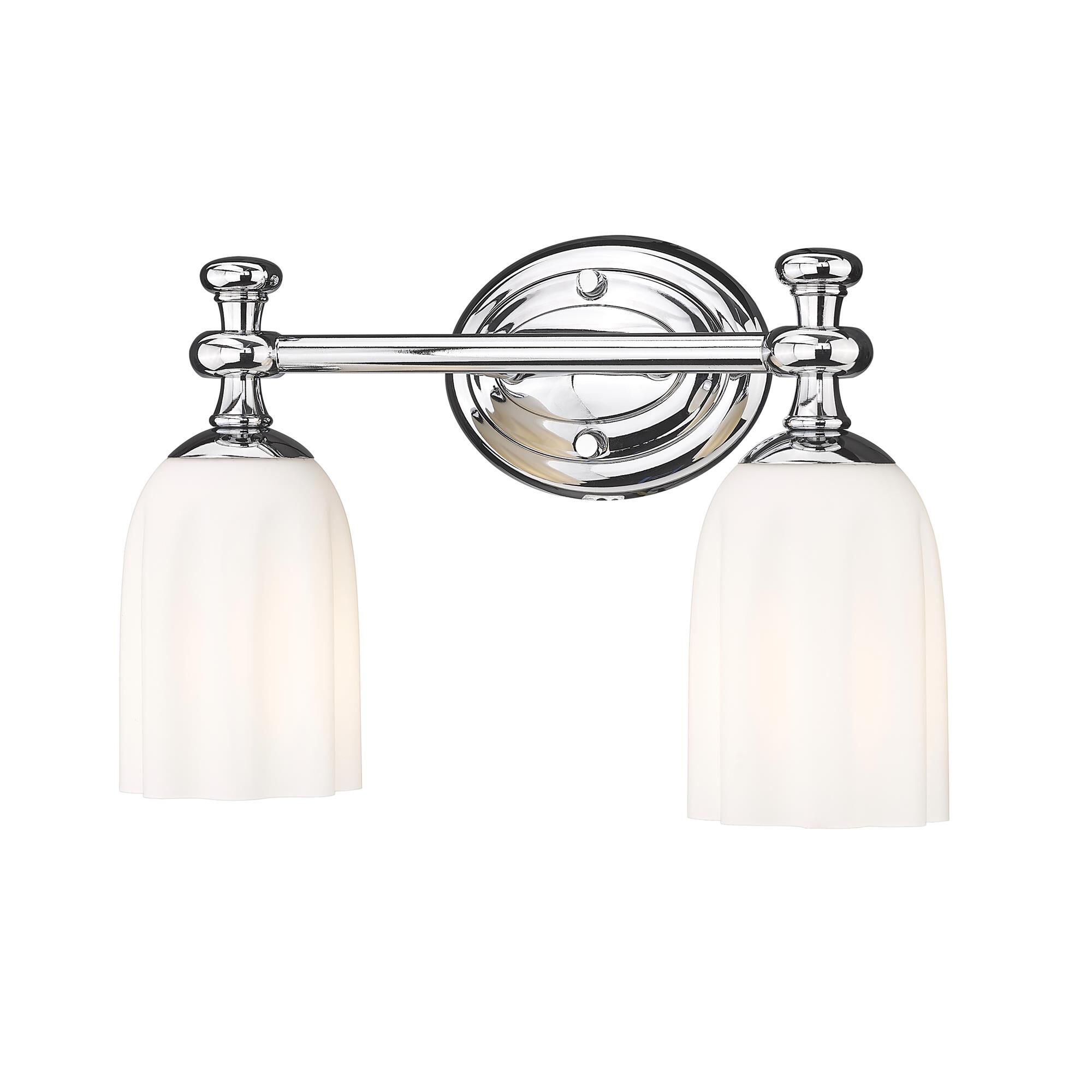 Shown in Chrome finish and Opal Etched glass and Opal Etched shade