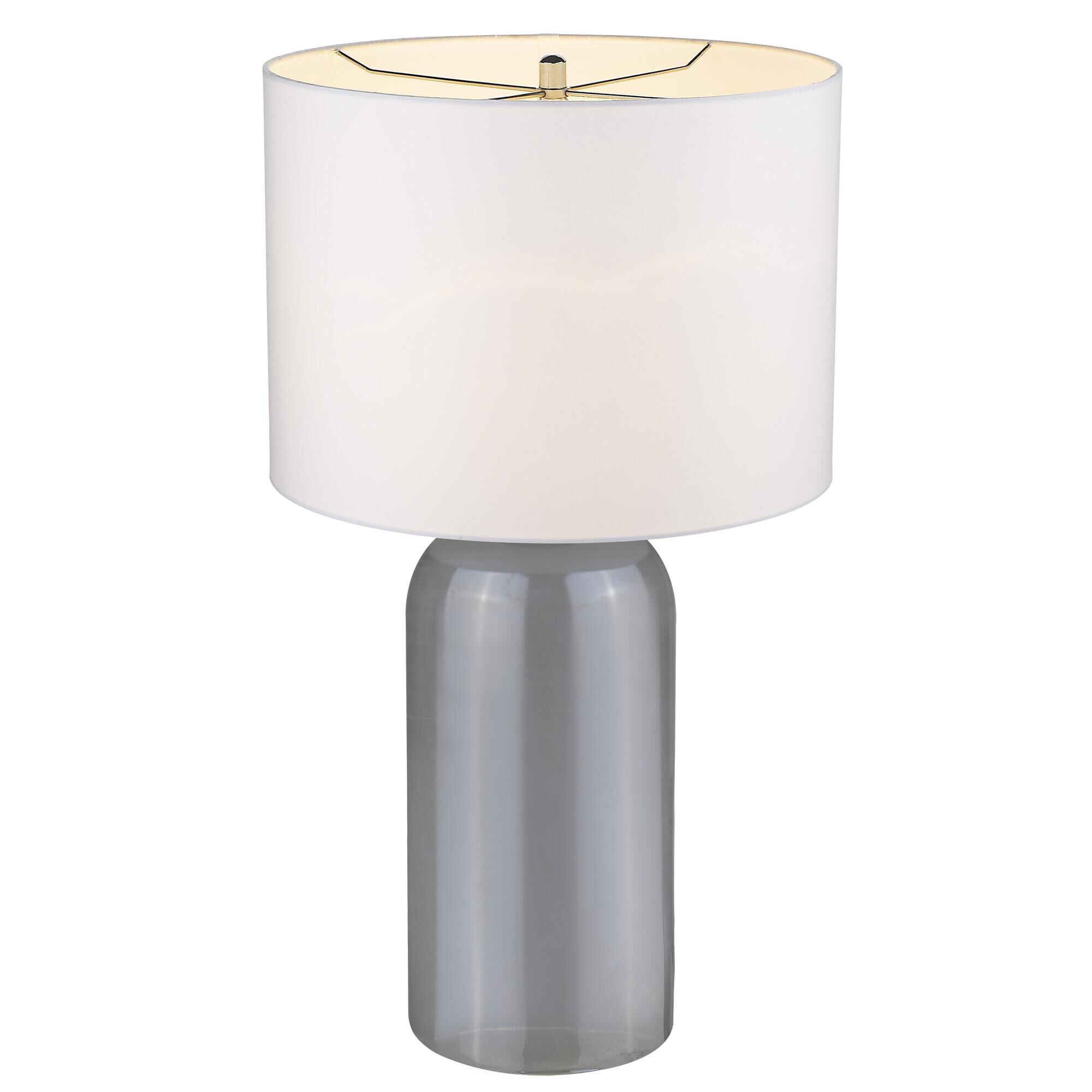Shown in Polished Nickel finish and Cream glass and Cream Linen Drum shade
