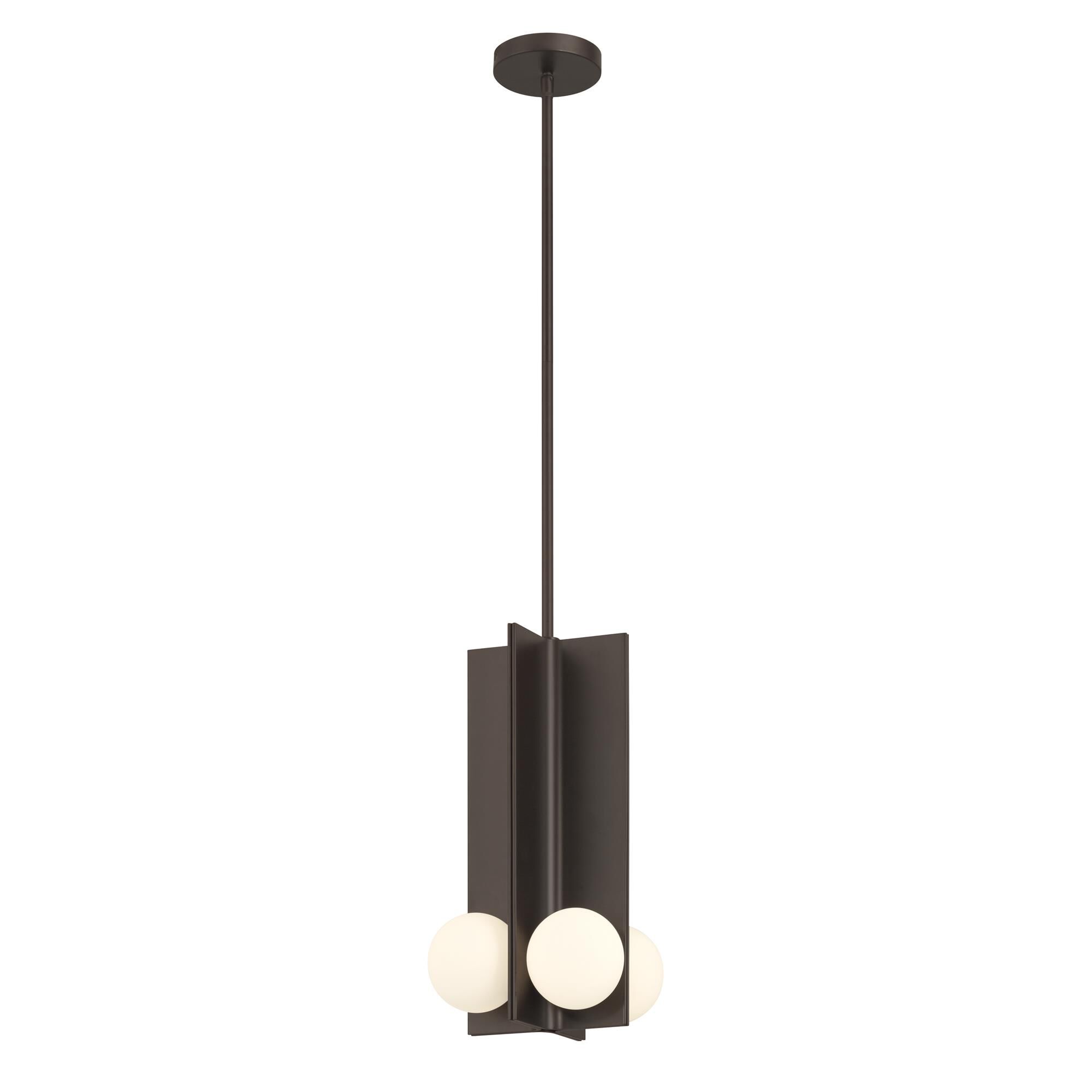 Shown in Dark Bronze finish and Etched Opal glass