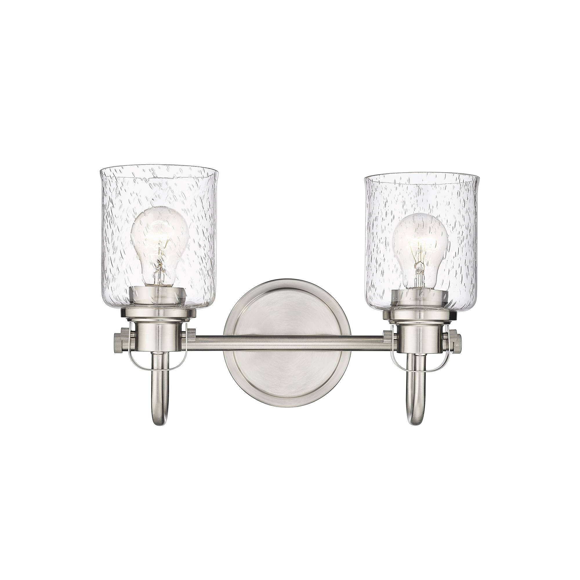 Shown in Brushed Nickel finish and Glass shade