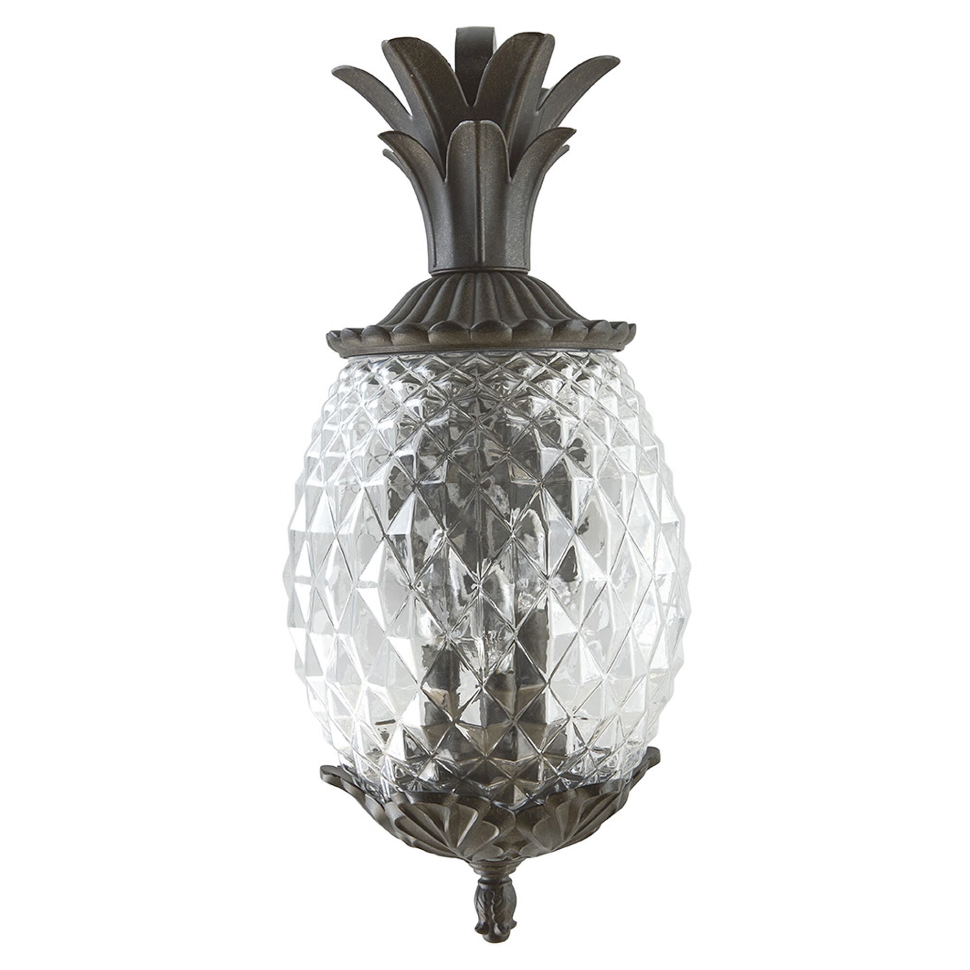 Shown in Black Coral finish and Clear Pineapple glass