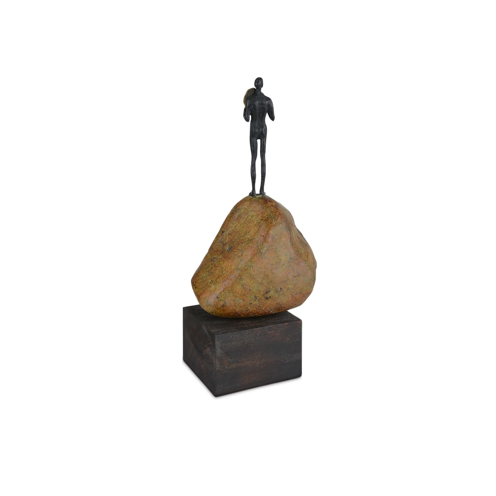 Man On Rock Sculpture by Currey and Company
