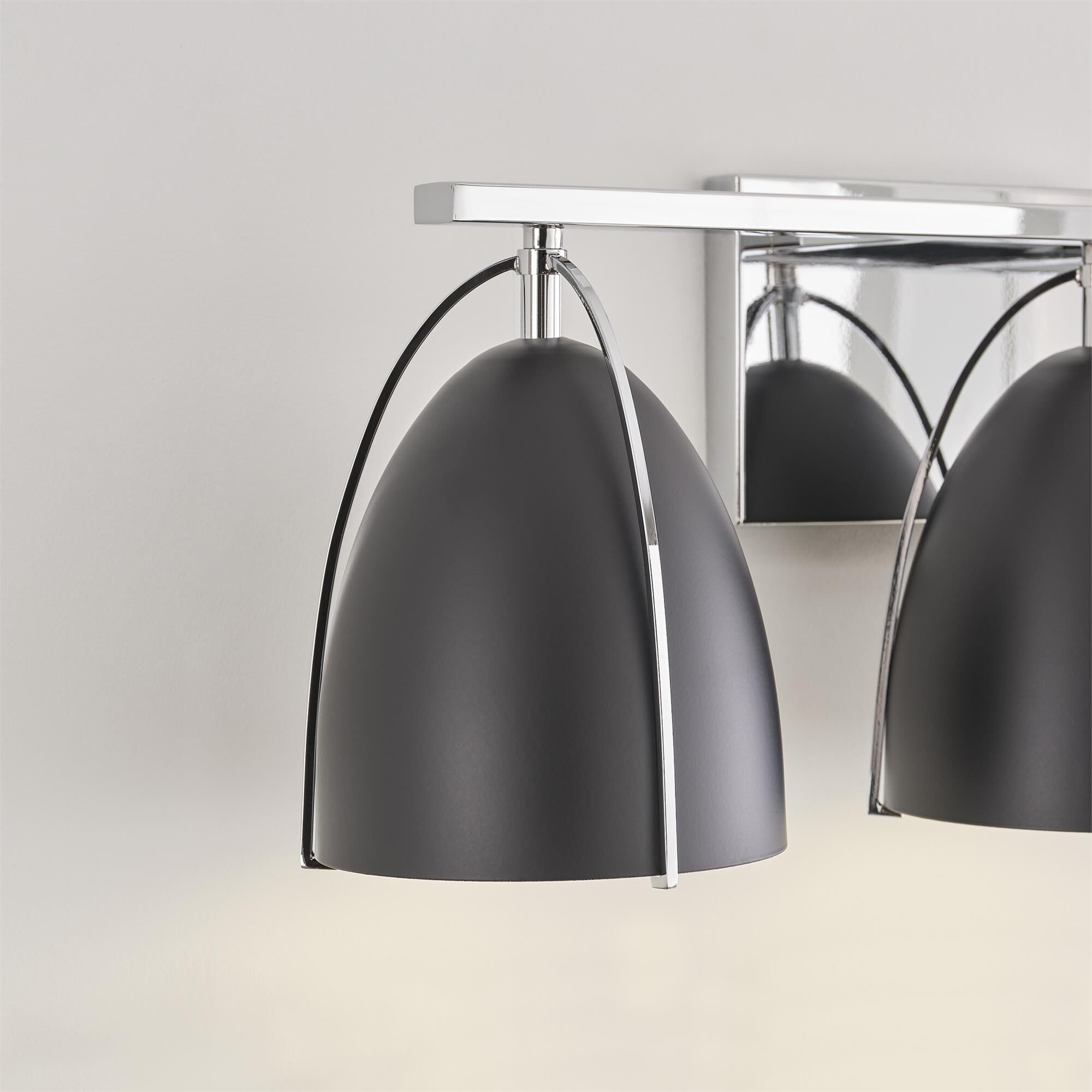 Shown in Chrome finish and Midnight Black Steel shade