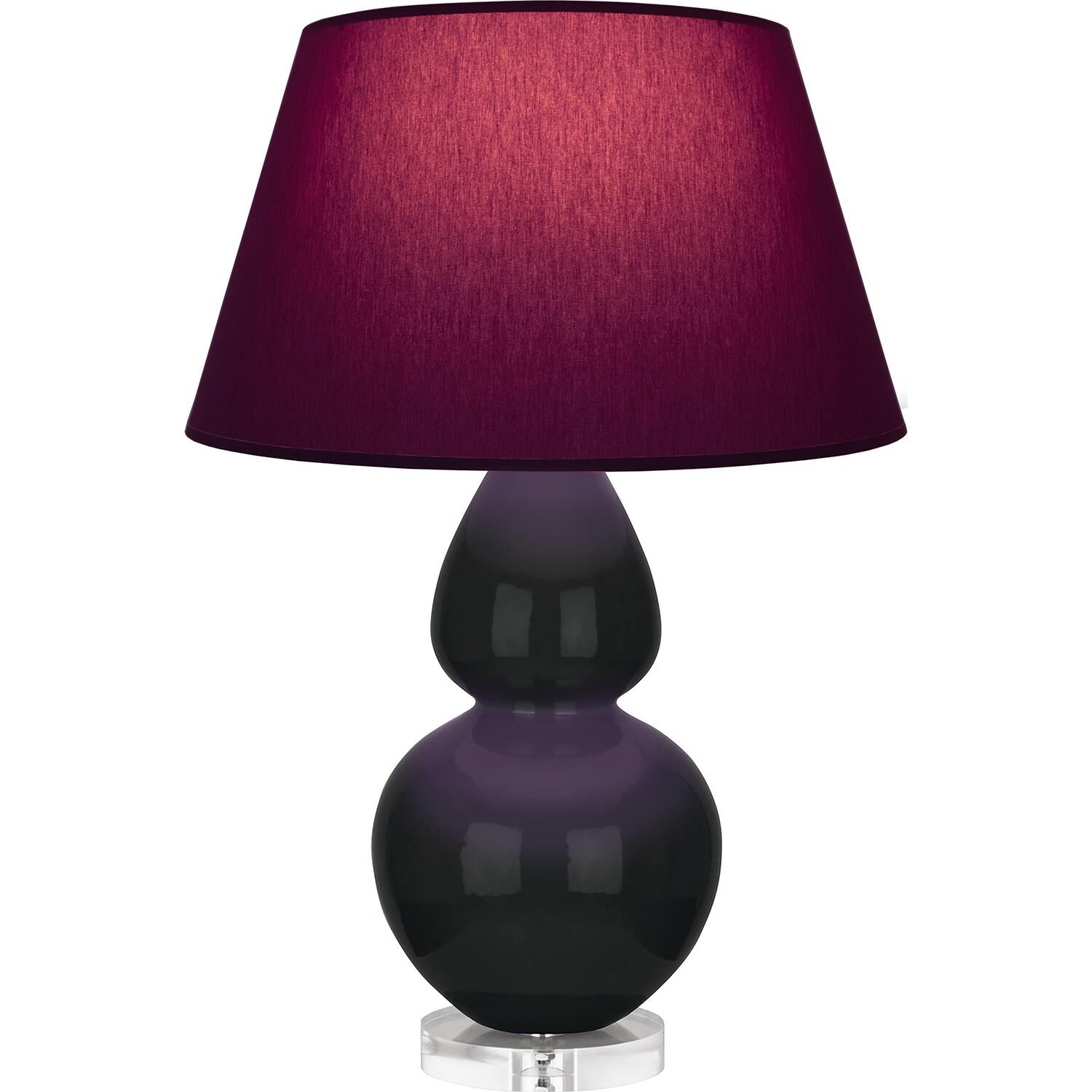 Shown in Obsidian finish and Plum and Lavender shade and Lucite accent