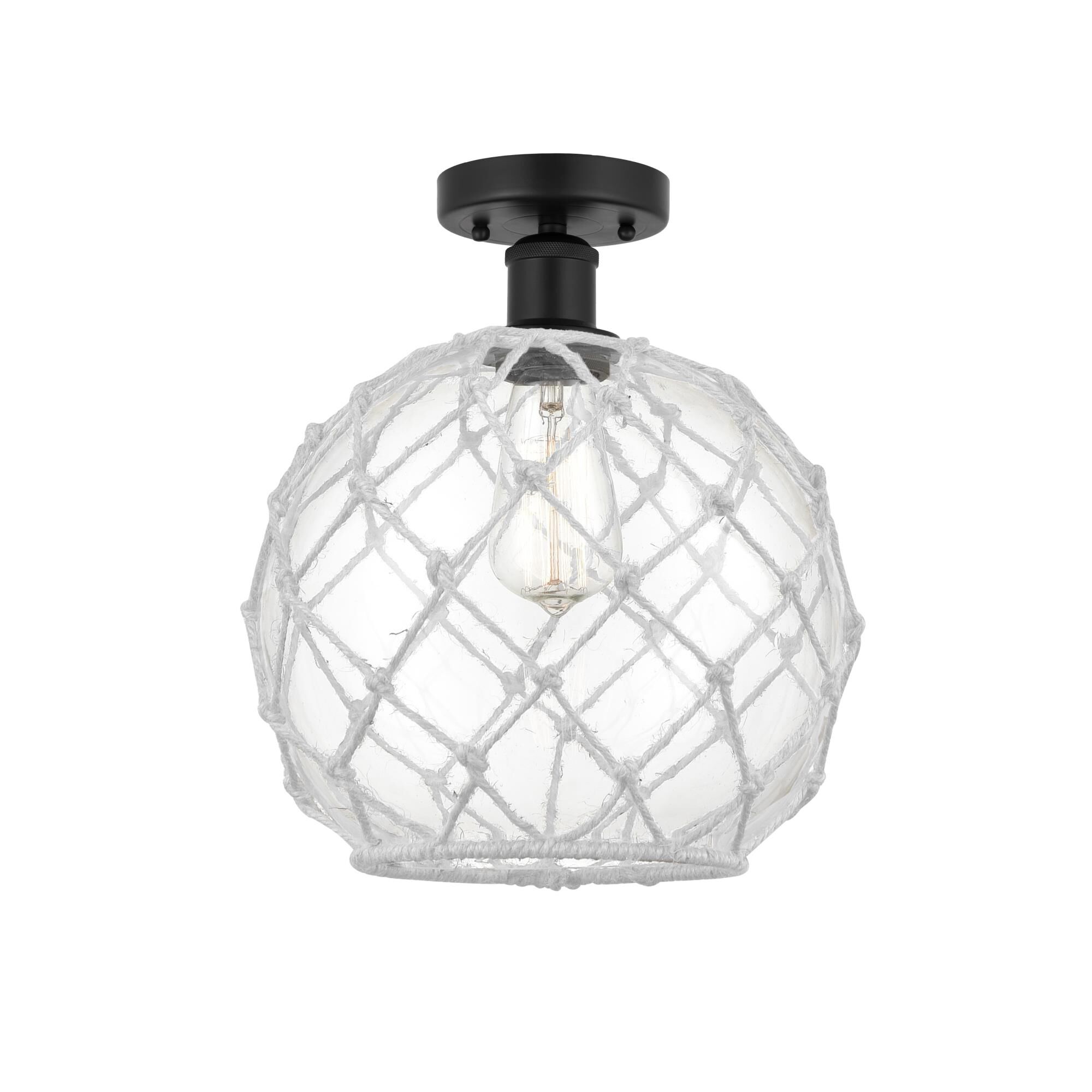 Bruno Marashlian Farmhouse Rope 10 Inch 1 Light Semi Flush Mount by Innovations Lighting