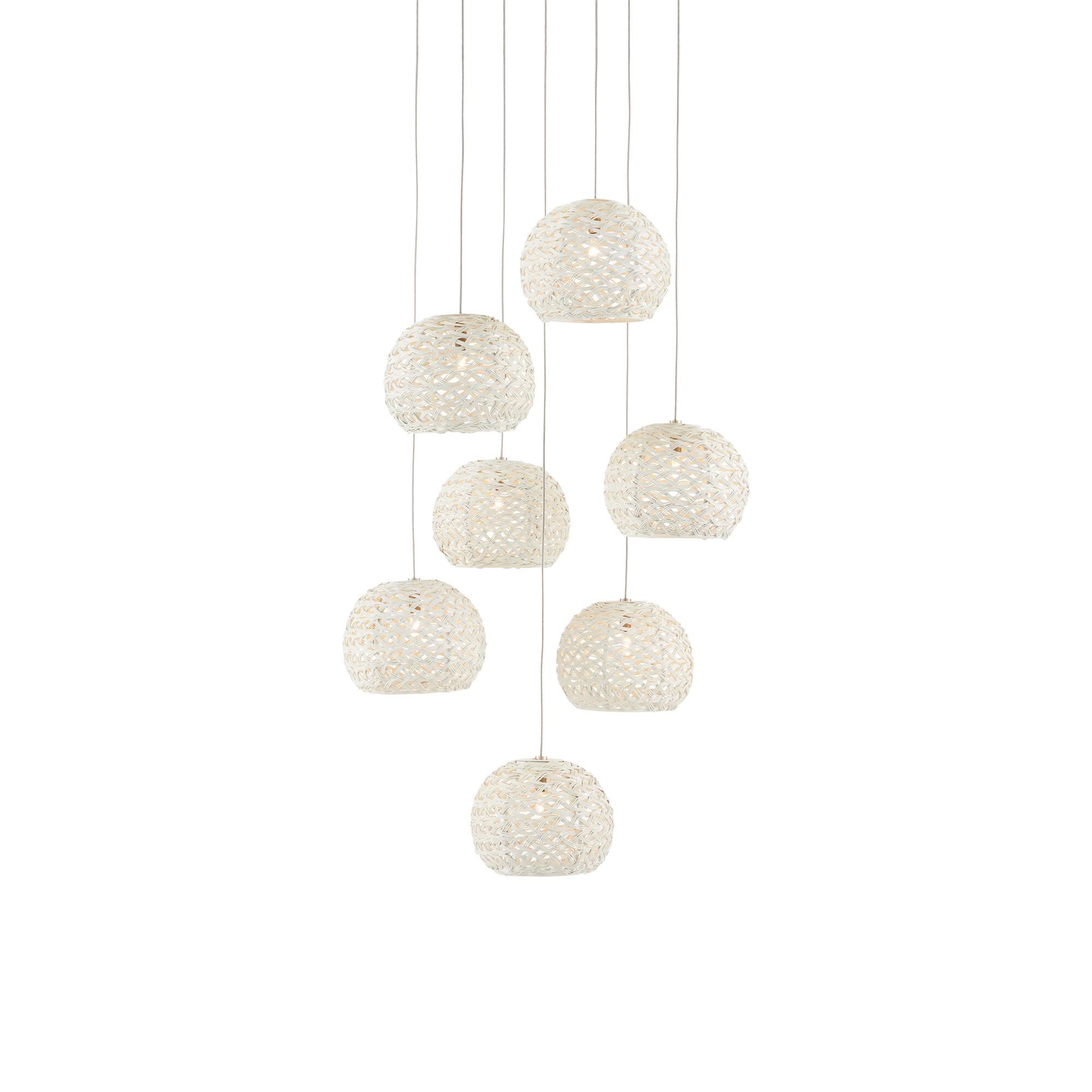 Shown in White/Painted Silver finish and Sugar White/Metal shade