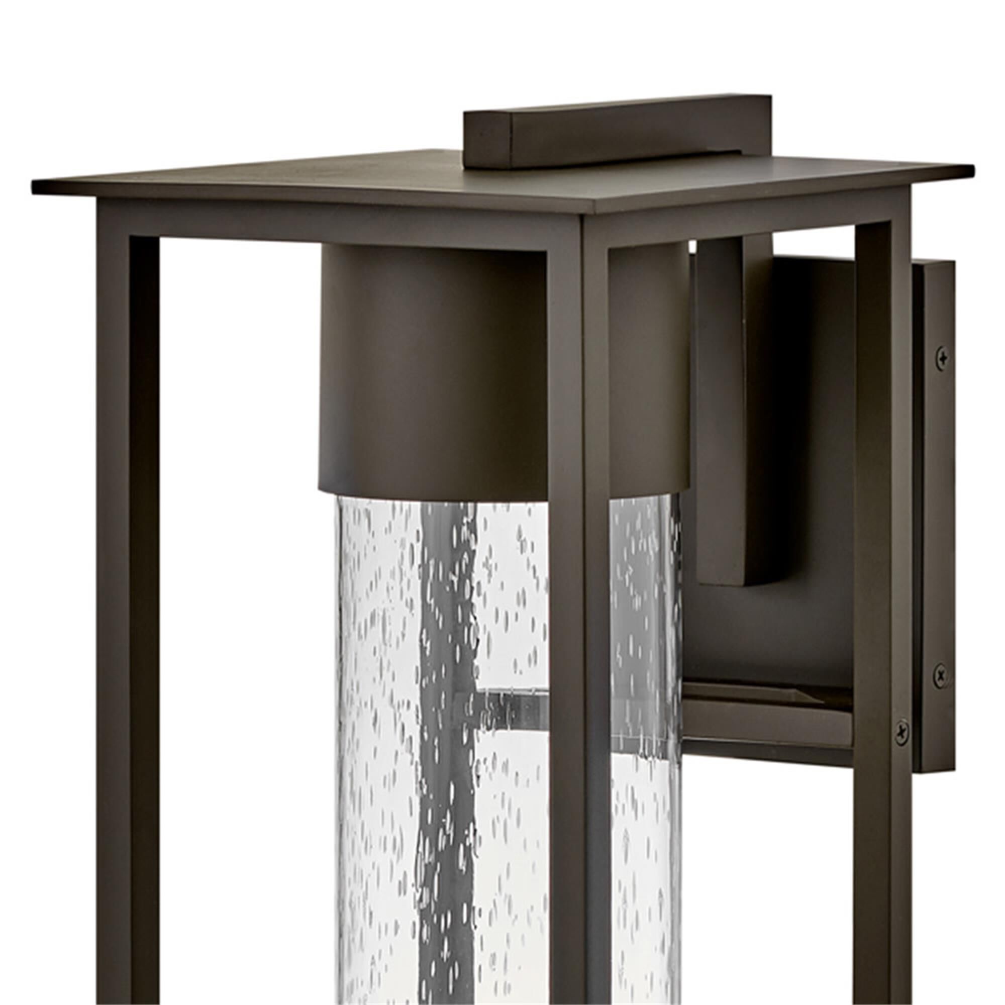Shown in Oil Rubbed Bronze finish and Clear Seedy glass
