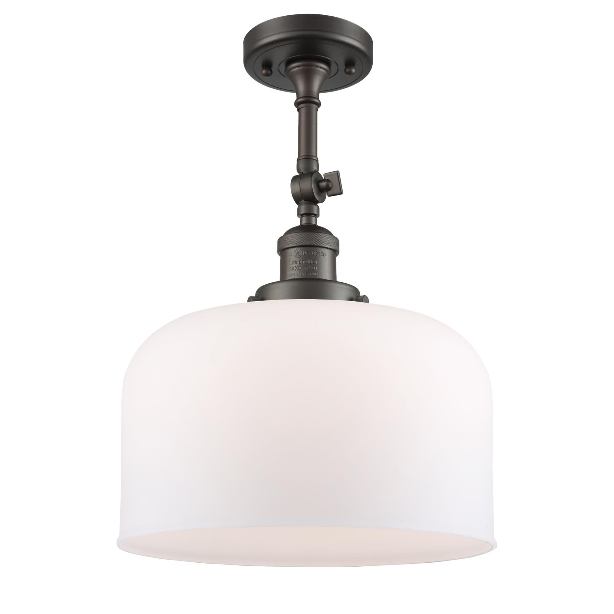 Shown in Oil Rubbed Bronze finish and Matte White Cased glass