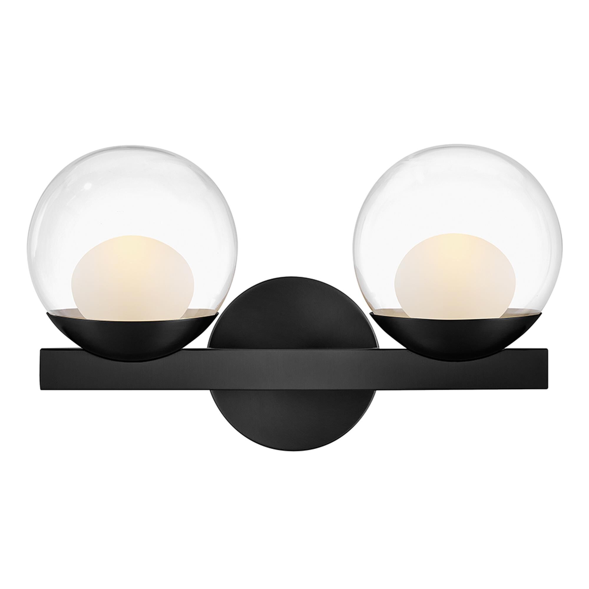 Shown in Black finish and Clear Dome glass