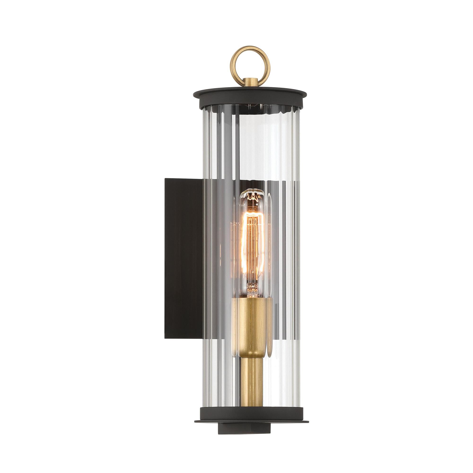 Shown in Legacy Brass (Painted) & Dark finish and Clear glass and Ribbed Glass shade